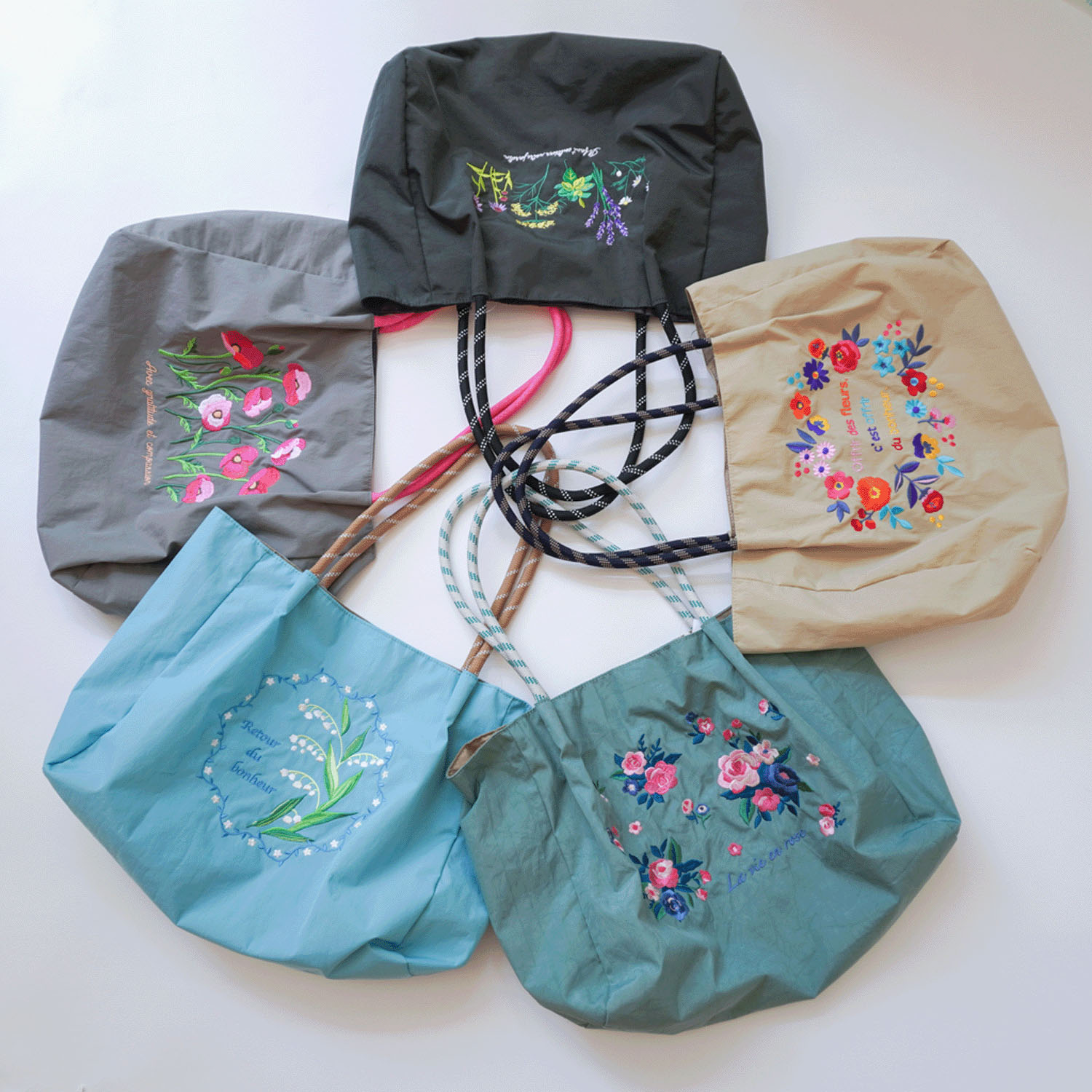 【エトワールオリジナル】フラワー刺繍トートバッグ - 画像8