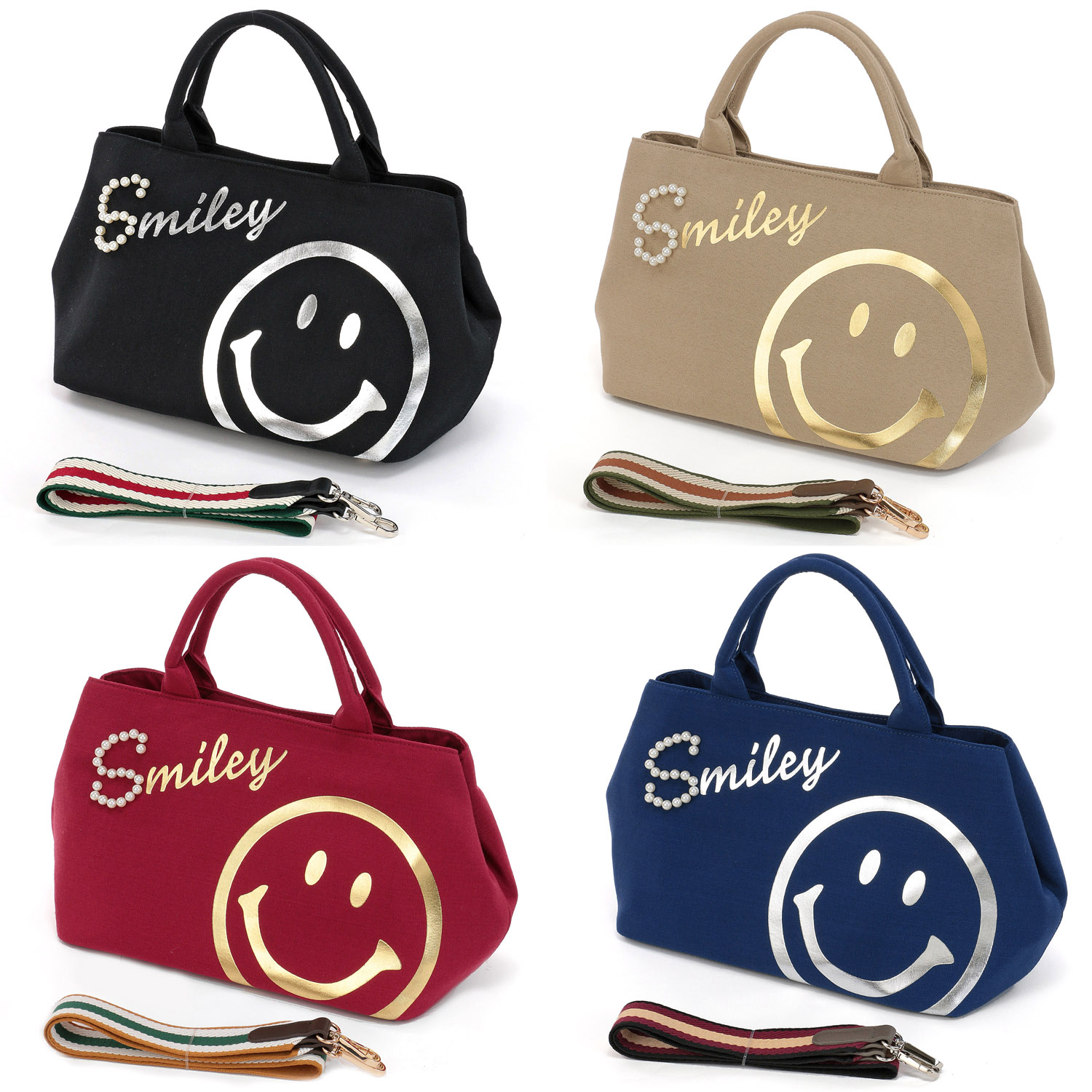 COOCO スマイルロゴパール×箔プリント2WAYトートバッグ - 画像1