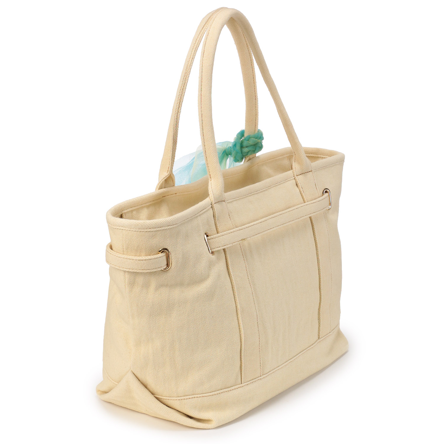 COOCO ひねり金具付きデニムトートバッグ - 画像3