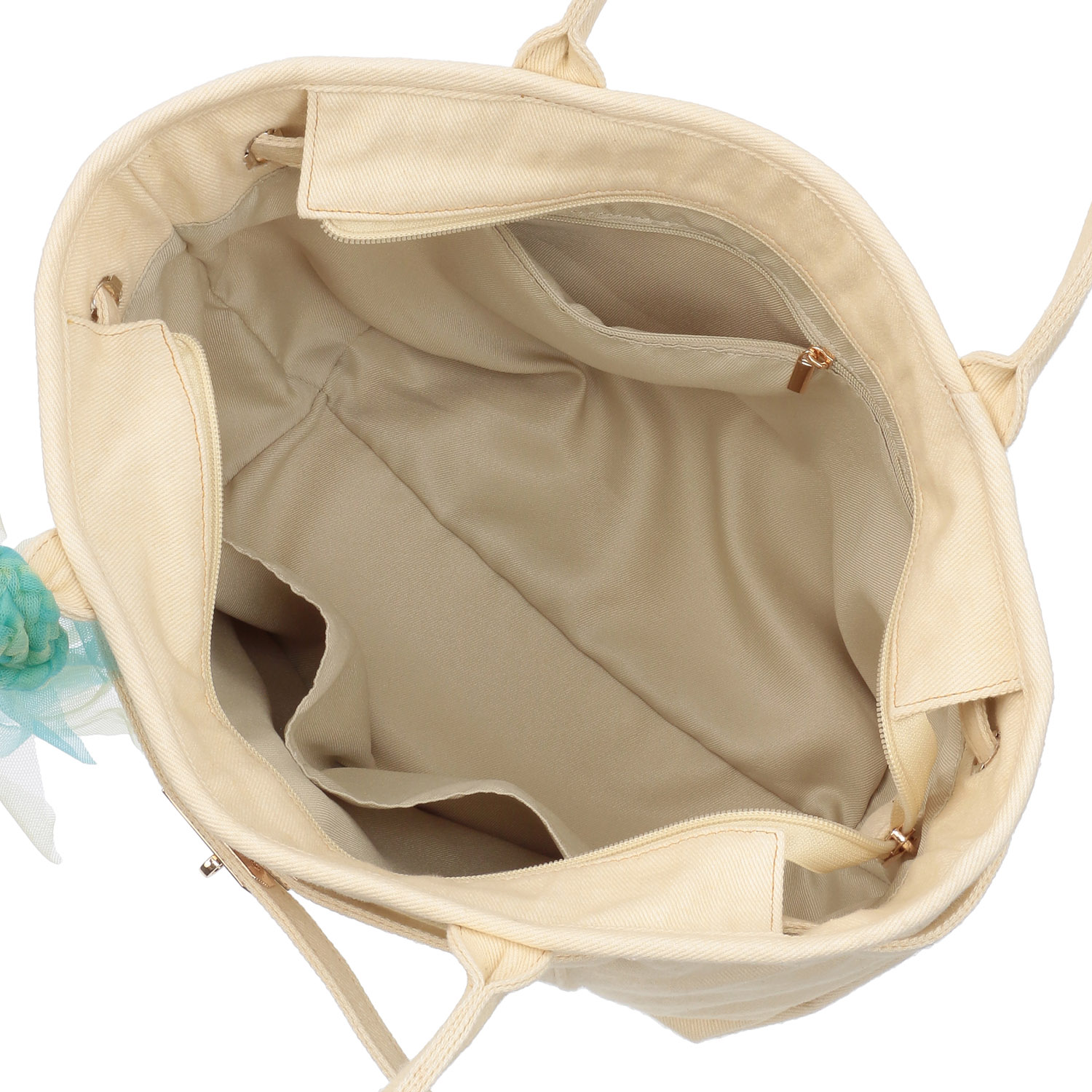 COOCO ひねり金具付きデニムトートバッグ - 画像4