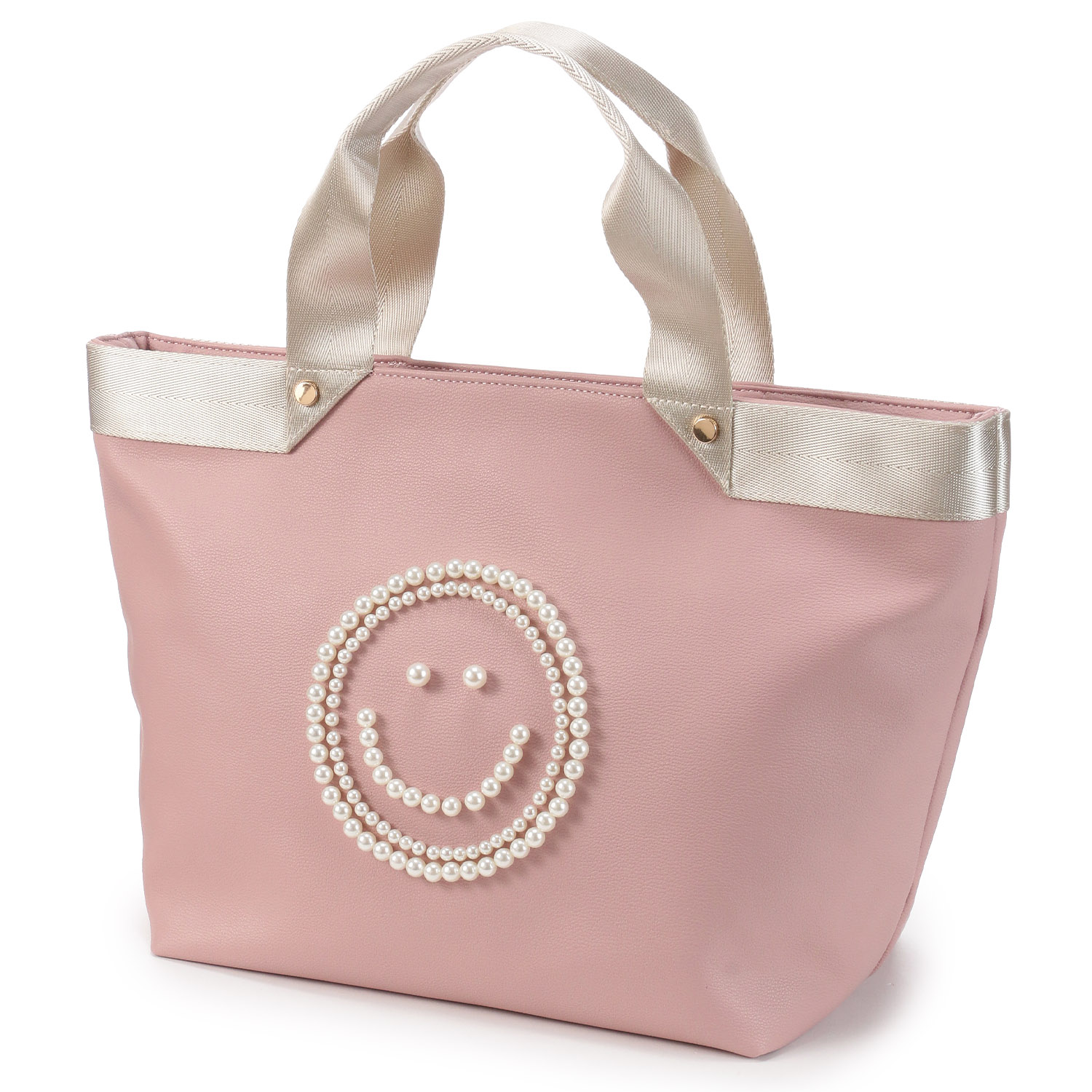 COOCO SMILEYテープハンドル×ビーズ刺繍トートバッグ - 画像4