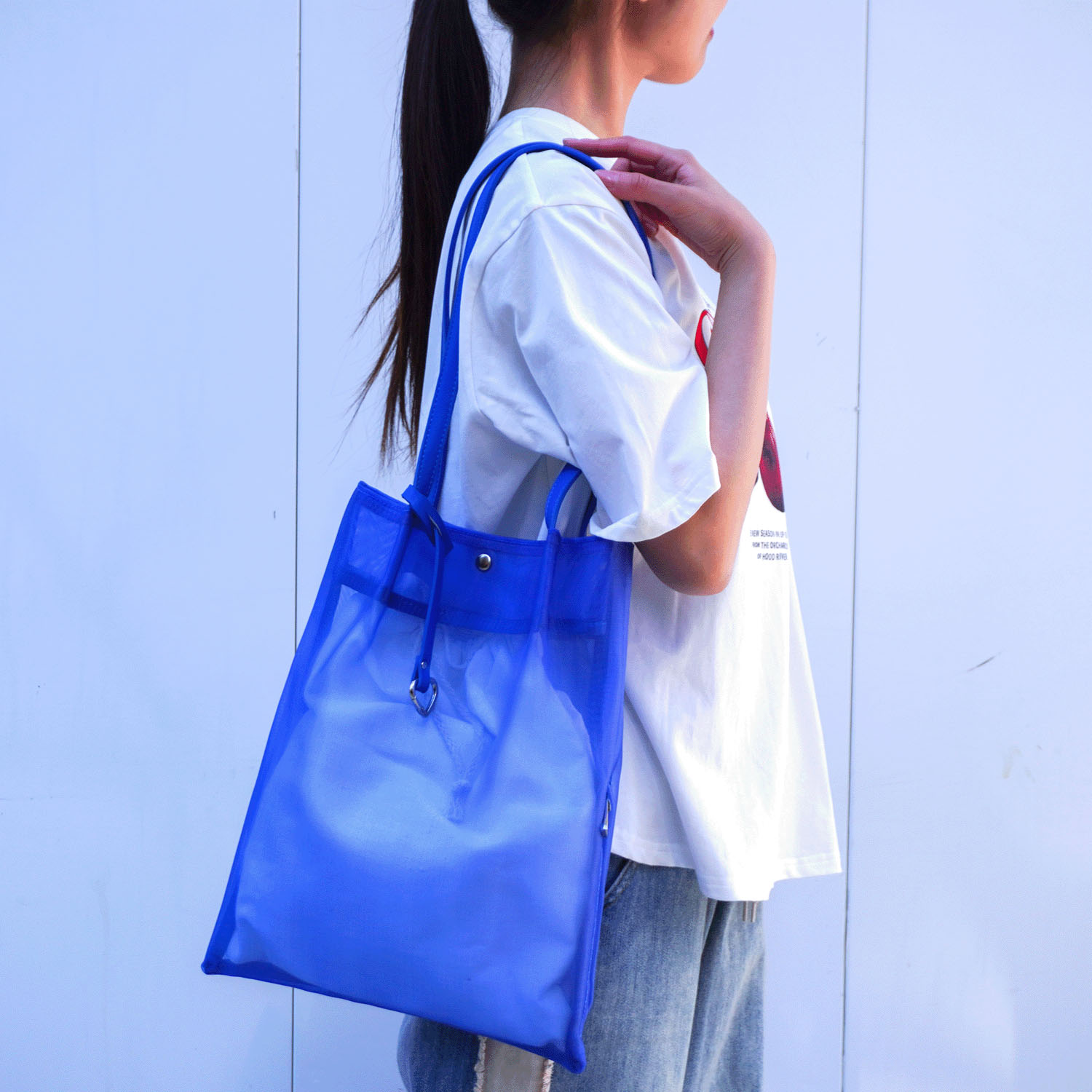 COOCO メッシュフラットトートバッグ