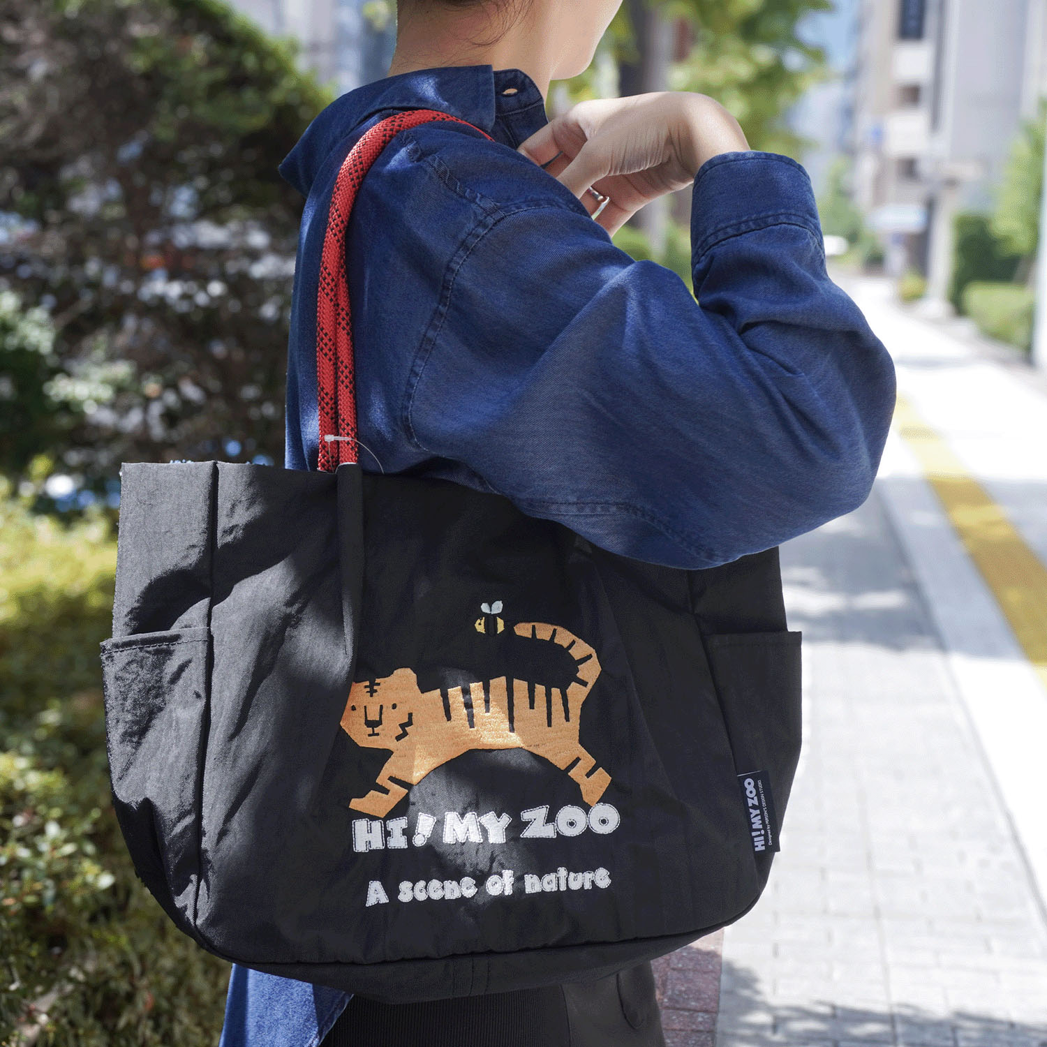 HI！MY ZOO アニマル刺繍ロープハンドルトートバッグ - 画像8