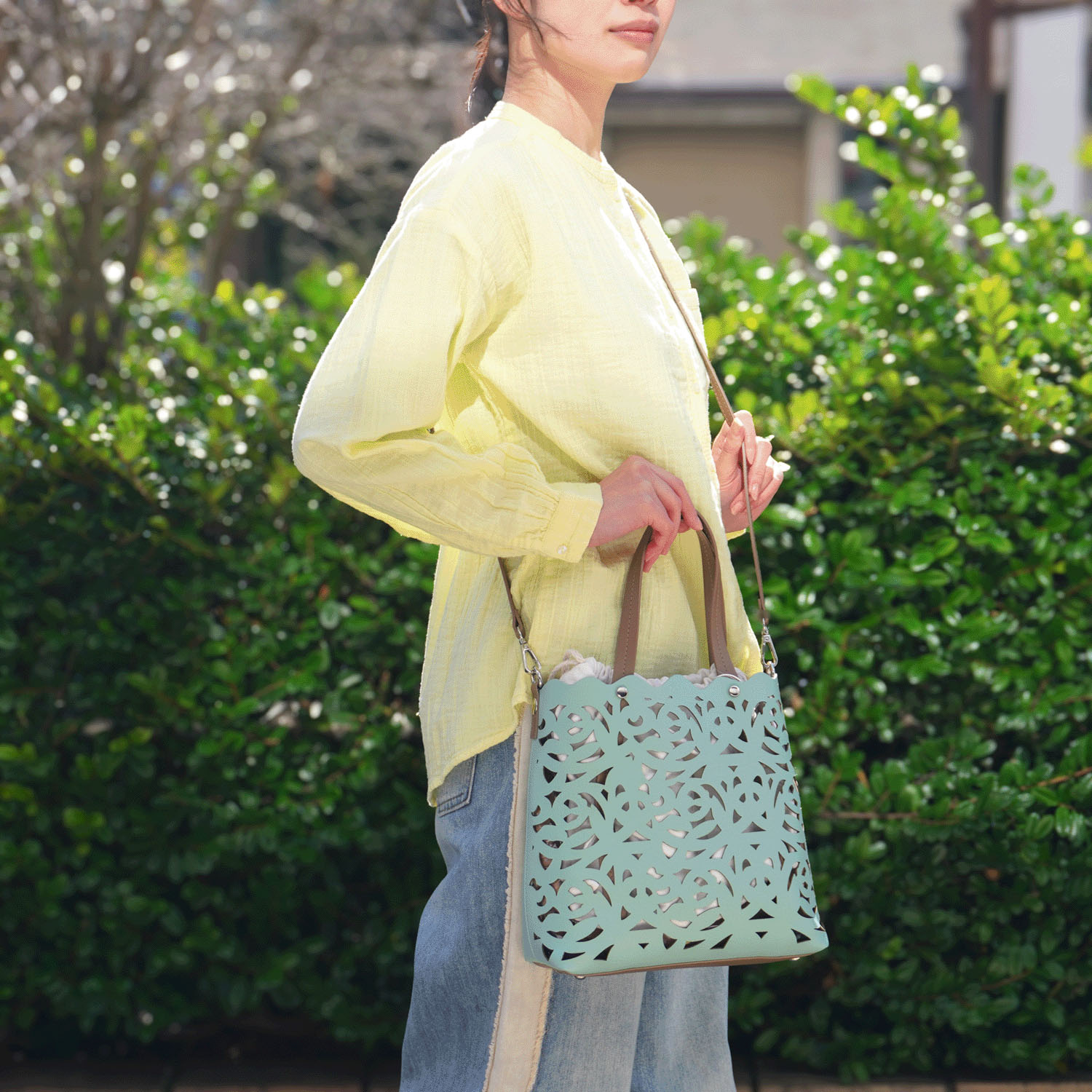 2WAYパンチングトートミニバッグ - 画像1