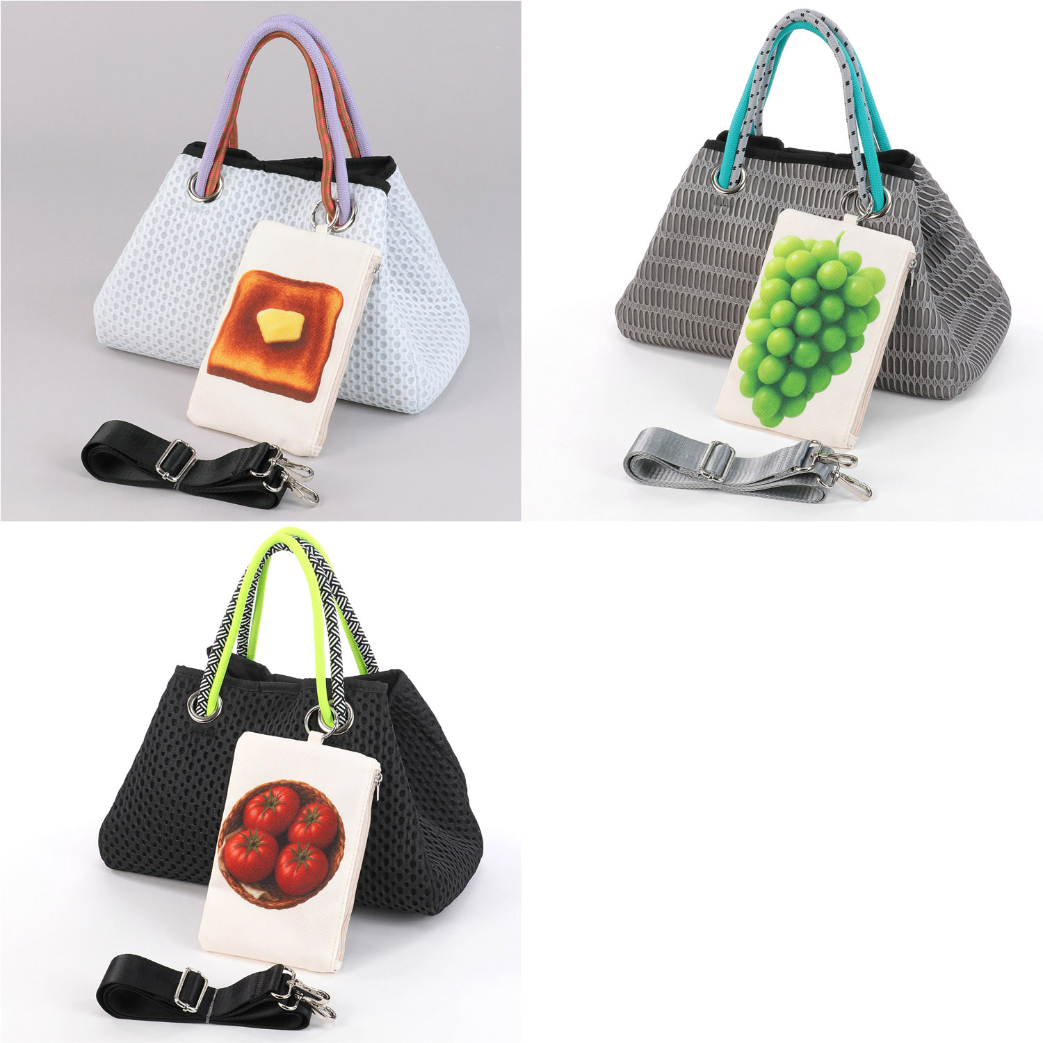美味しいポーチ付メッシュトートバッグ - 画像1