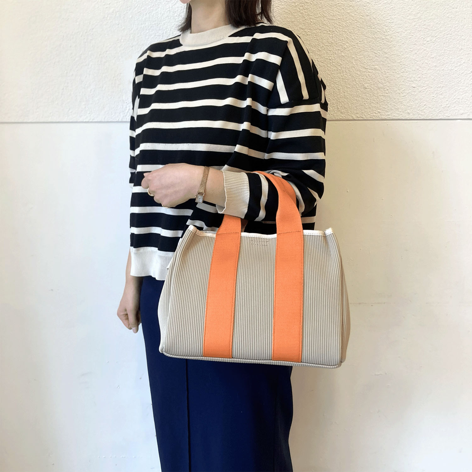 cachecache ジャカードニットスクエア2WAYトートバッグ