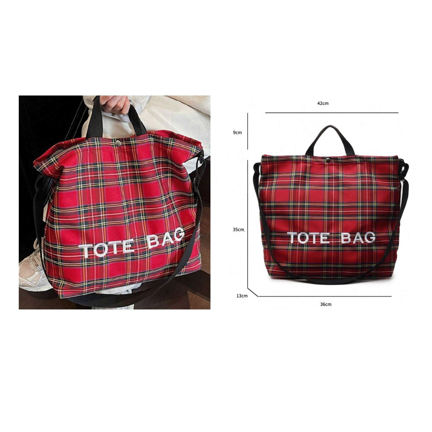 チェック2WAYトートバッグ - 画像10