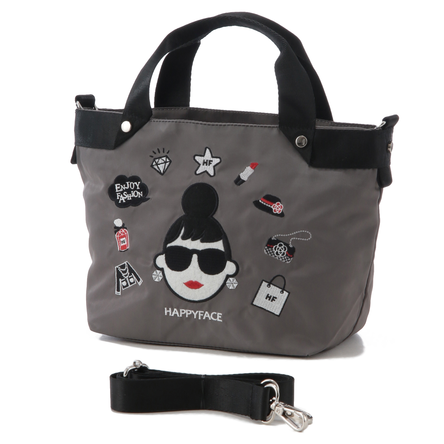 HAPPY FACE レディ・エマ新刺繍多機能2WAYショルダーバッグ - 画像1