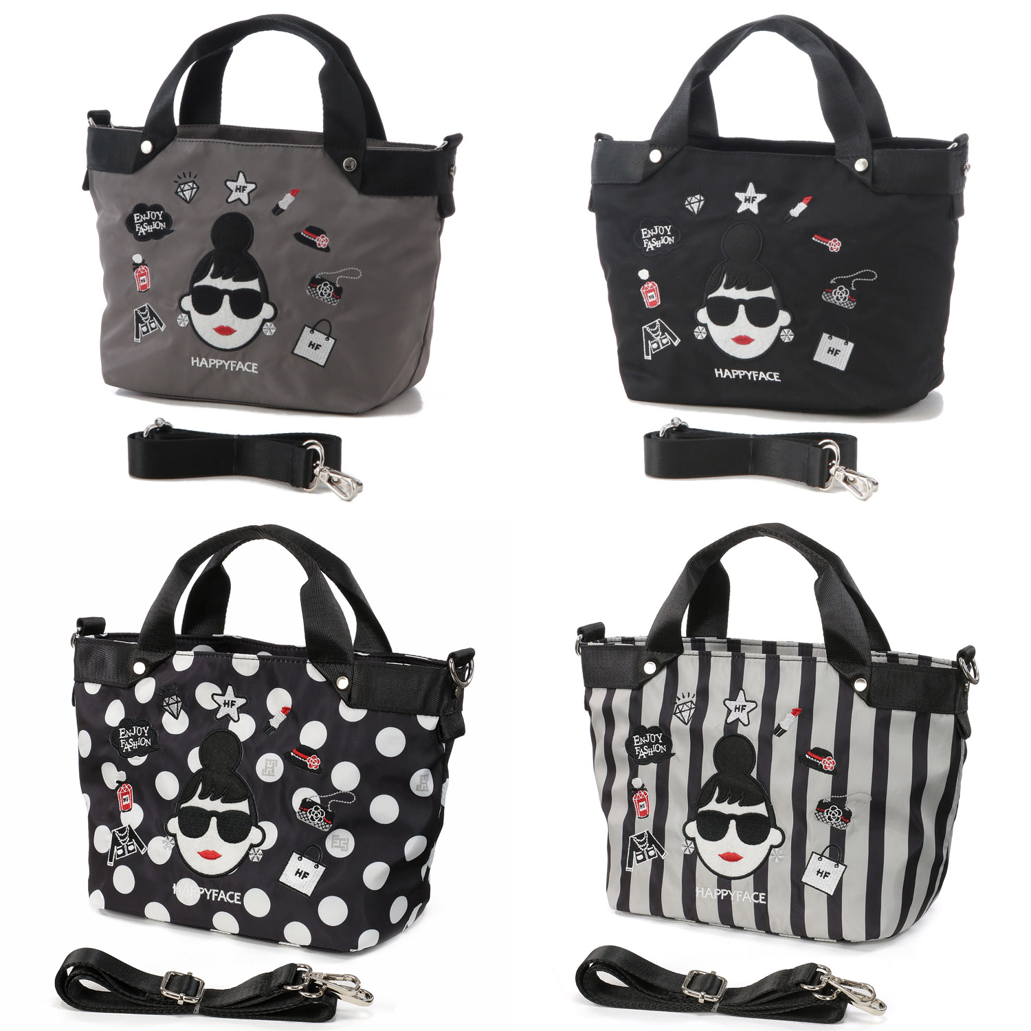 HAPPY FACE レディ・エマ新刺繍多機能2WAYショルダーバッグ - 画像1