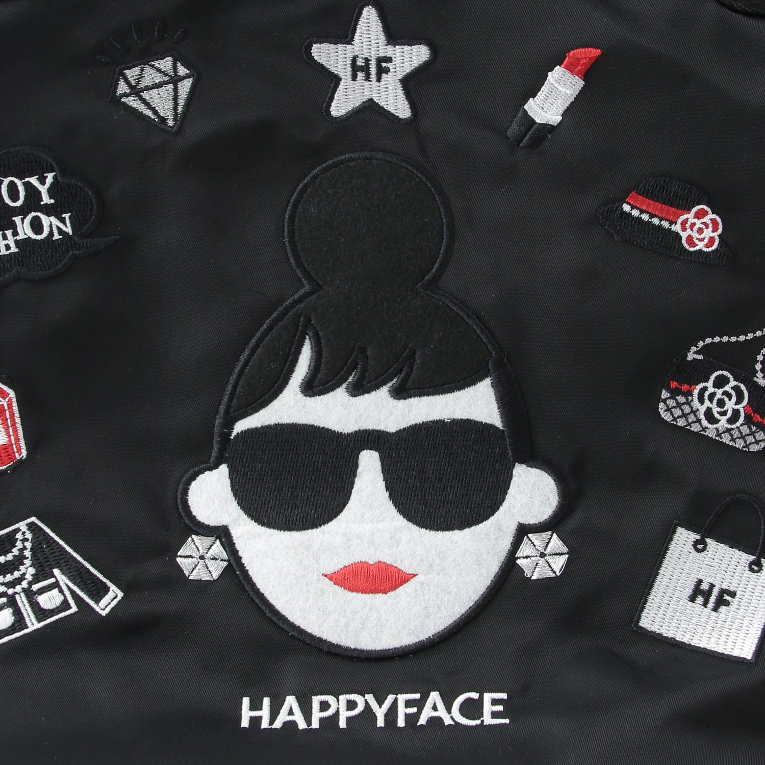 HAPPY FACE レディ・エマ新刺繍多機能2WAYトートバッグ大 - 画像8