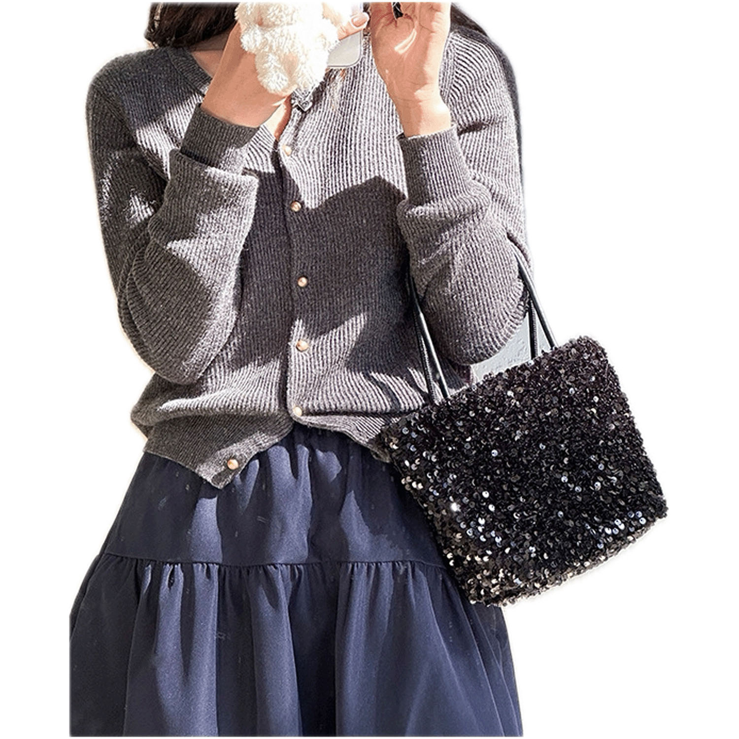 adia スパンコール2WAYバッグ - 画像1