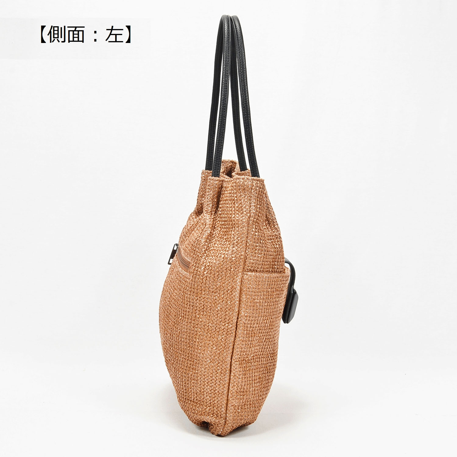 【22－00 在庫ある分で終了】ブラックスクエアパーツ付きPPトートバッグ - 画像7