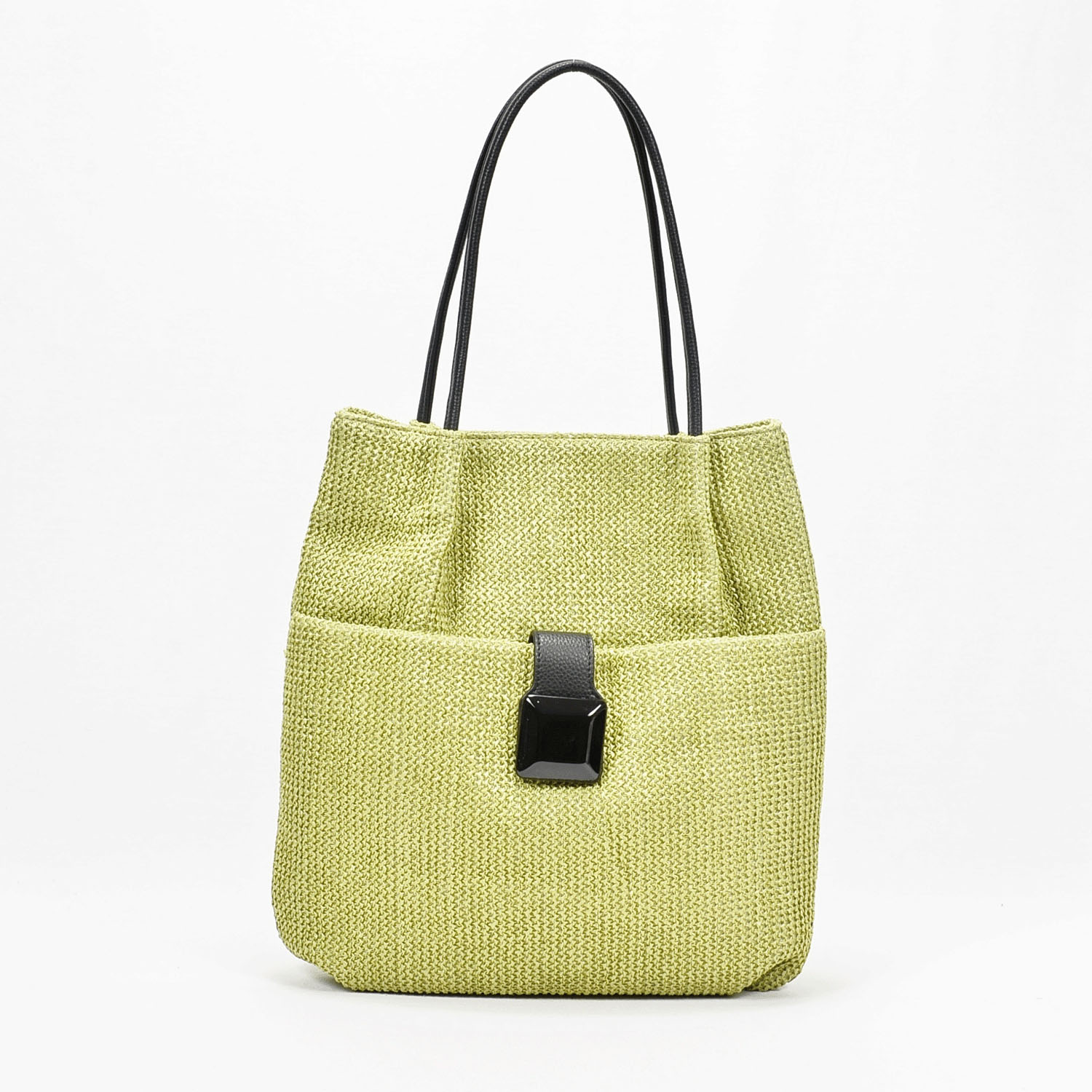 【22－00 在庫ある分で終了】ブラックスクエアパーツ付きPPトートバッグ - 画像10