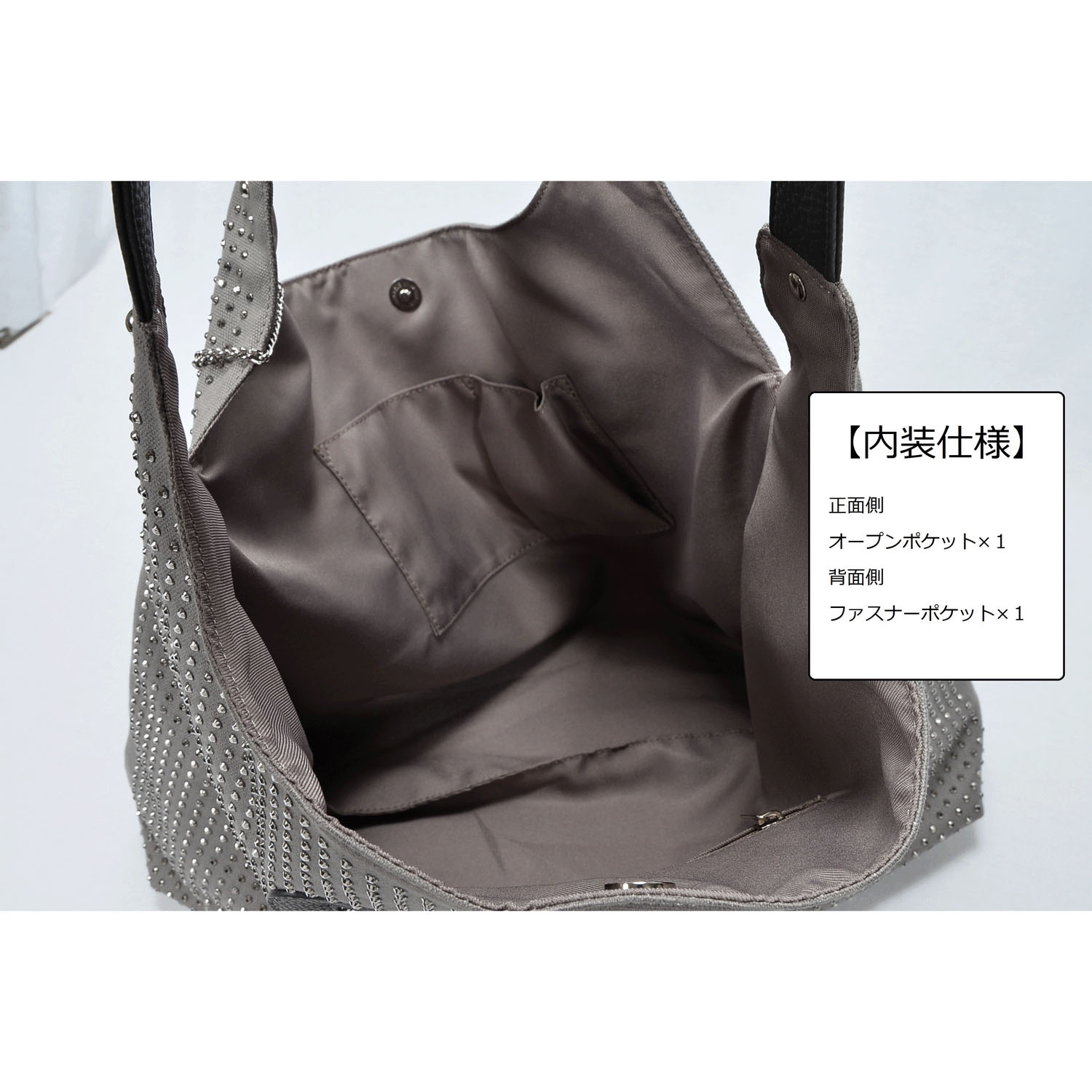 ホットフィックスドット柄バルーントートバッグ - 画像3