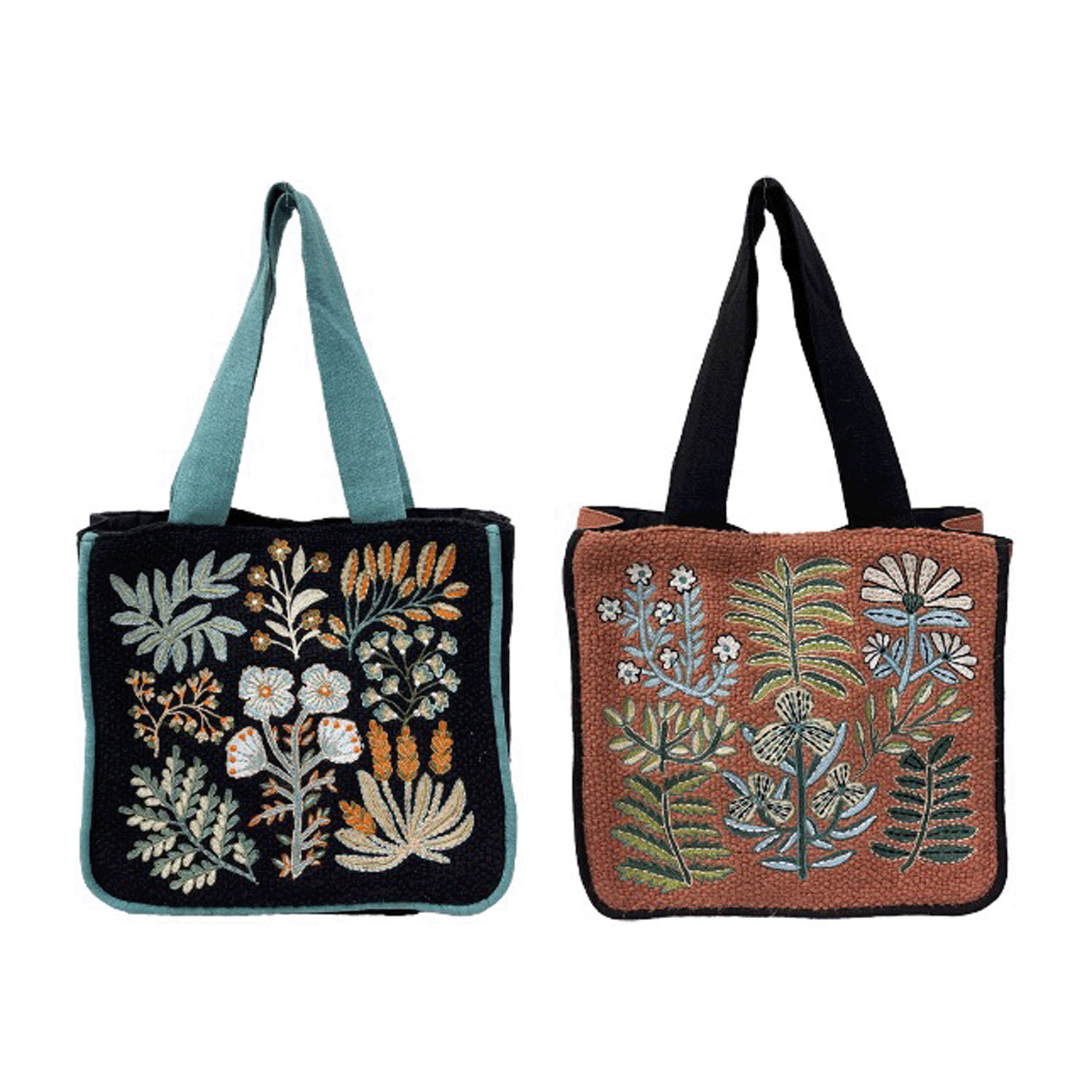 プラント刺繍マチ付きトートバッグ - 画像2