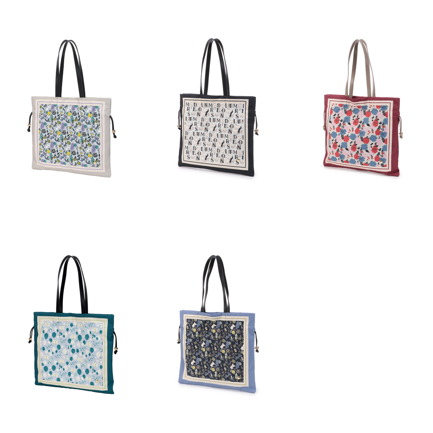 MOOMIN スカーフ柄巾着トートバッグ - 画像1