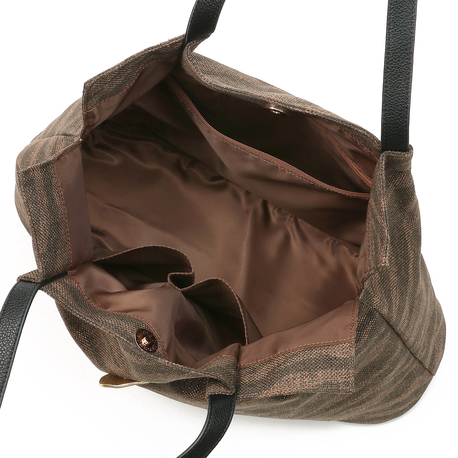 Nananoel ゼブラ柄メタルボタントートバッグ - 画像3