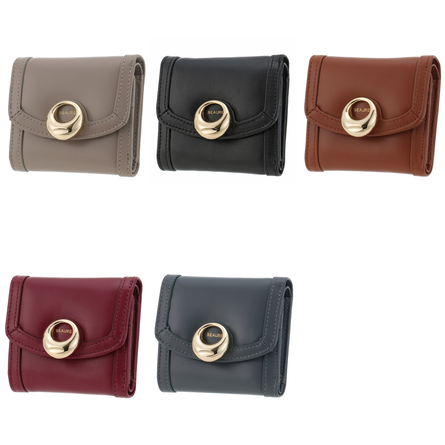 BEAURE メタルボタンウォレット