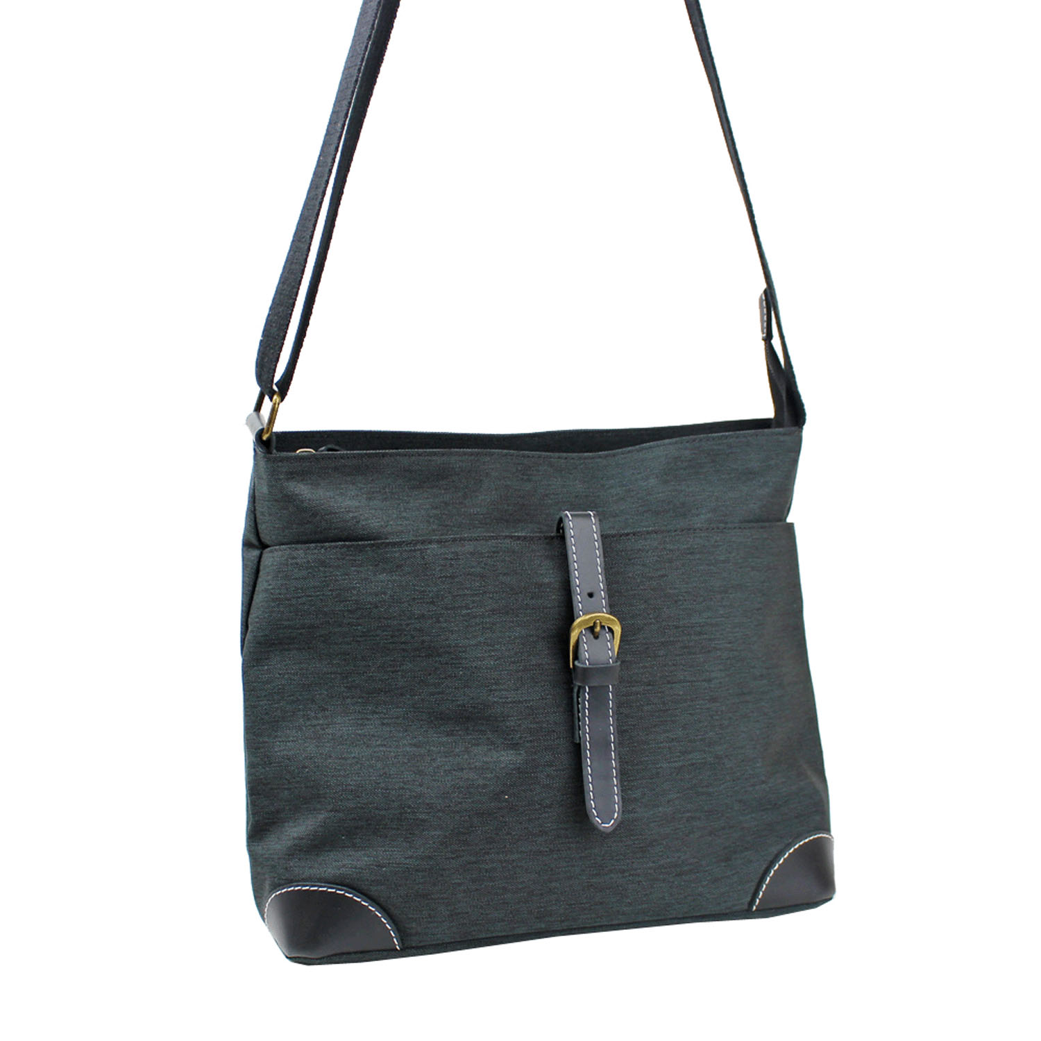 ナイロン×牛革ショルダーバッグ - 画像3