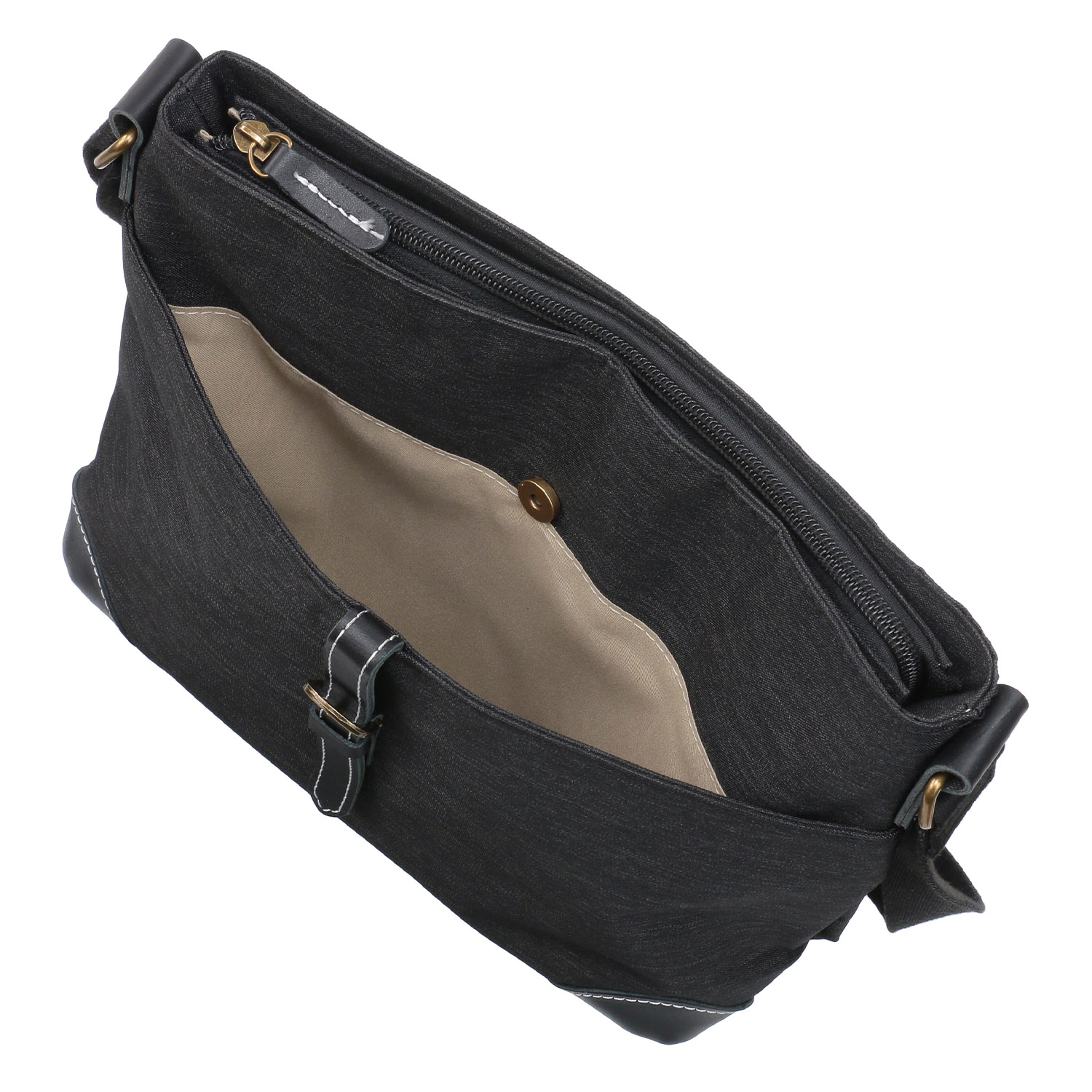 ナイロン×牛革ショルダーバッグ - 画像6