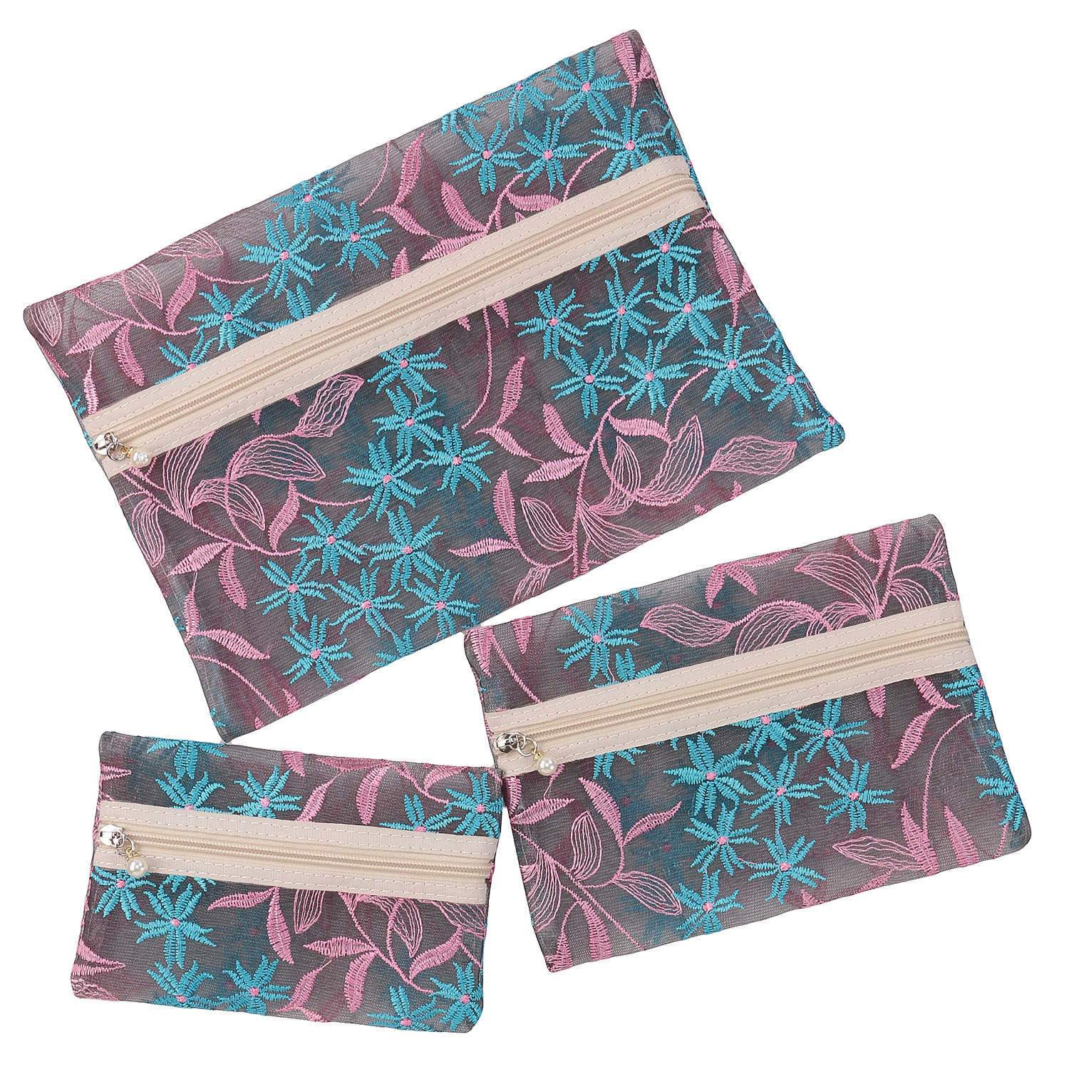 フラワーリーフトリプルポーチ - 画像3