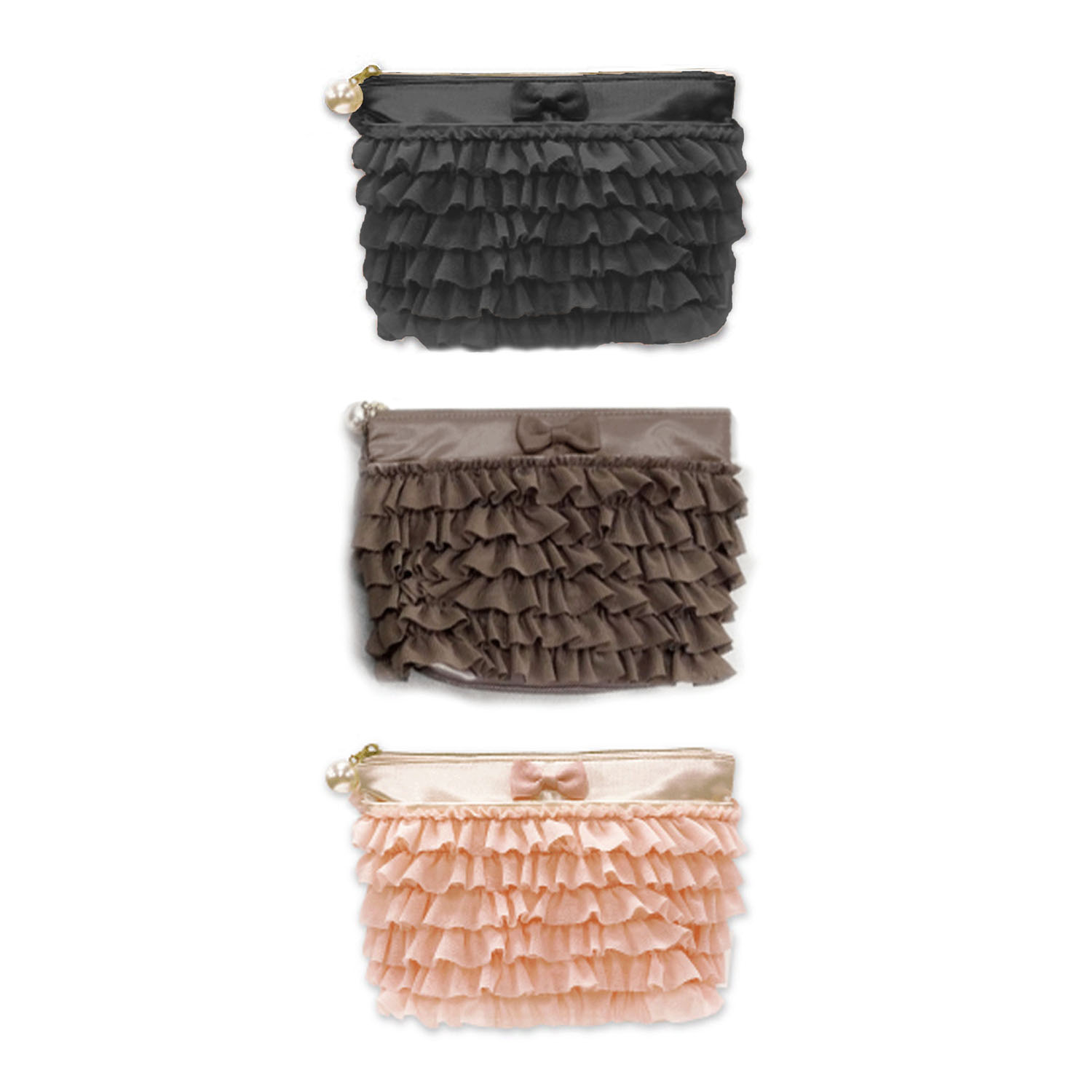 pink trick フリフリ底マチポーチ - 画像1