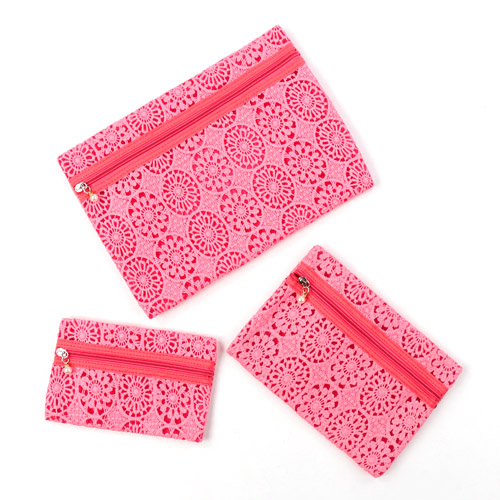 【5月1日より価格改定】メッシュ フラワーレース ポーチ 3点セット - 画像4