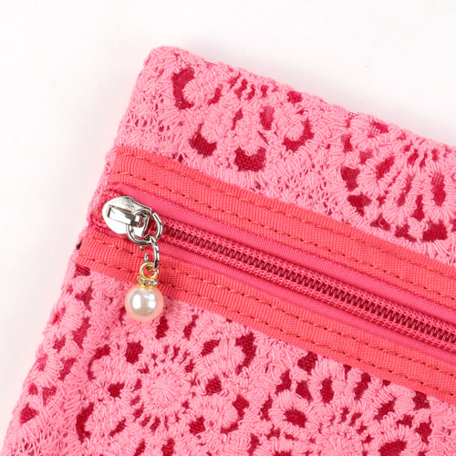 メッシュ フラワーレース ポーチ 3点セット - 画像6