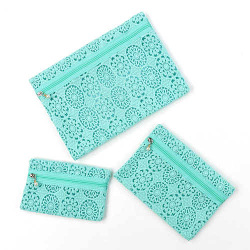 【5月1日より価格改定】メッシュ フラワーレース ポーチ 3点セット - 画像7