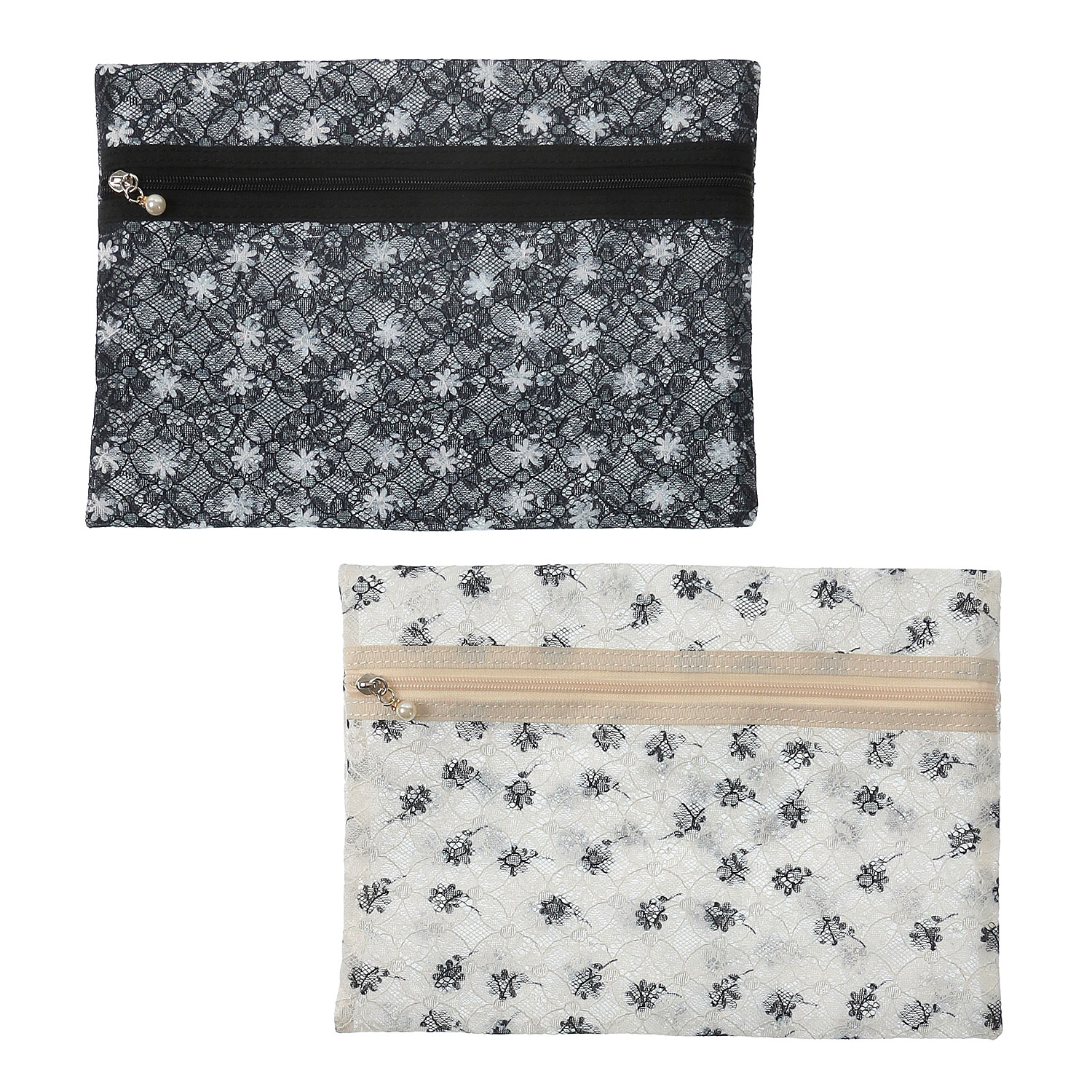 メッシュ花柄3Pポーチ