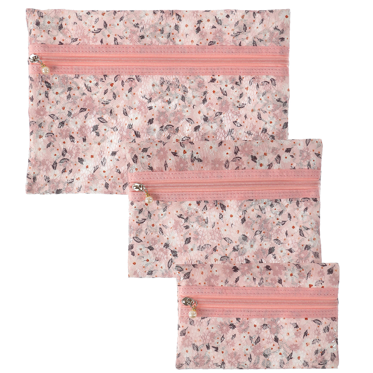 メッシュ花柄3Pポーチ - 画像5