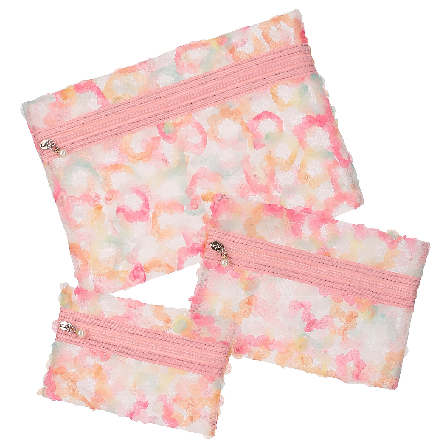 カラフルレーストリプルポーチ - 画像5