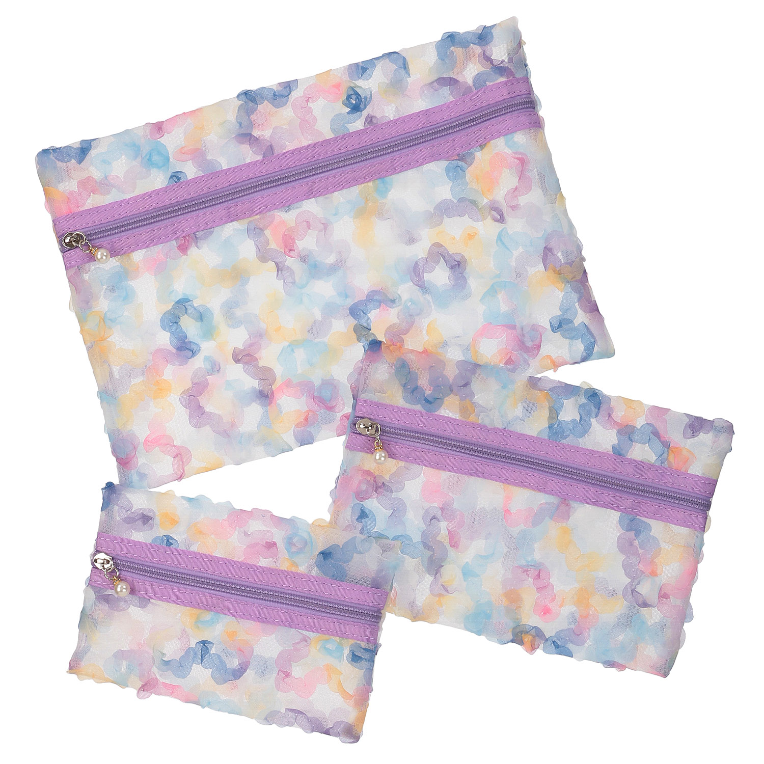 カラフルレーストリプルポーチ - 画像7