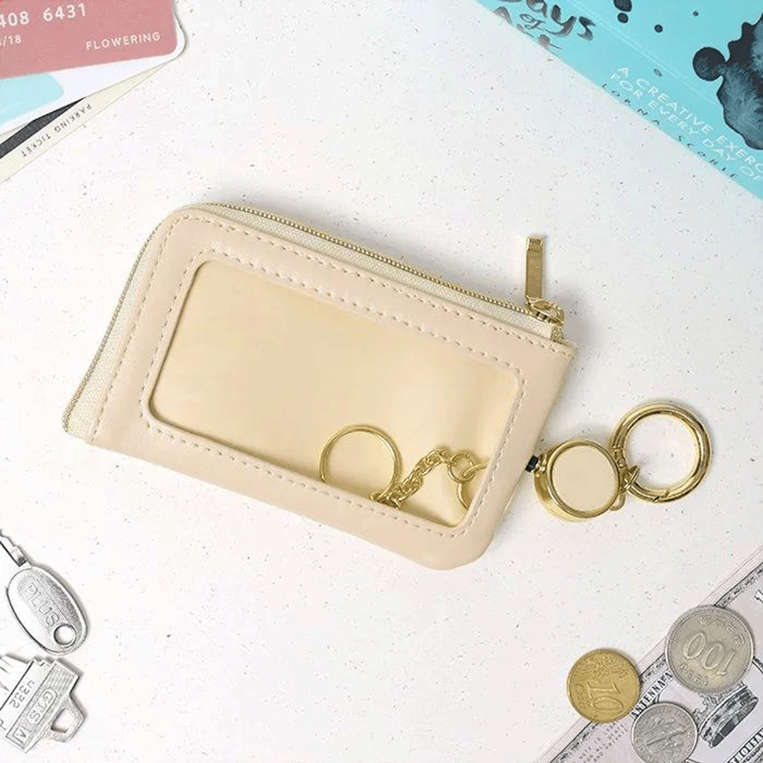 ミニハート刺繍 キーポーチ - 画像4