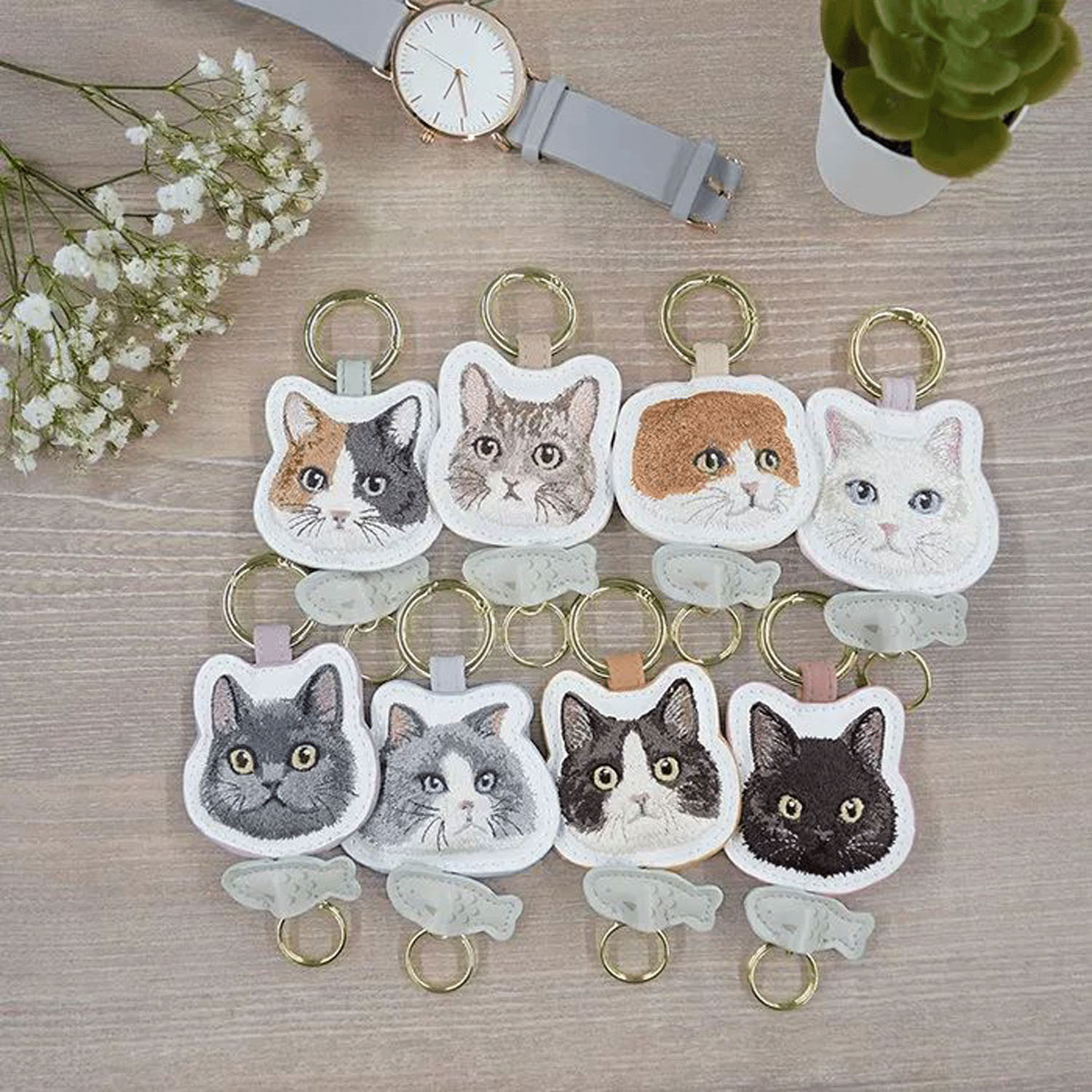 キャット リール付キーホルダー