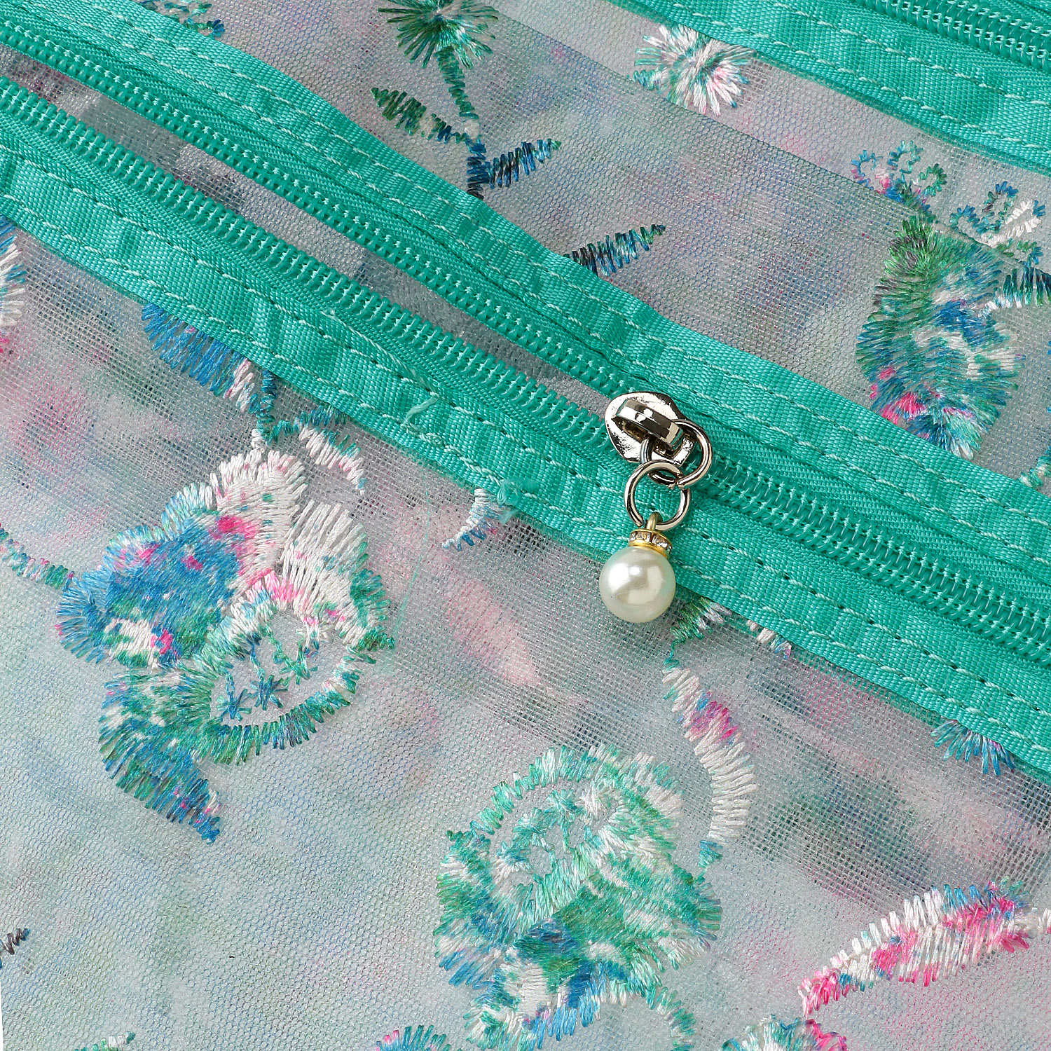 メッシュフ ラワー刺繍ポーチ 3点セット - 画像5