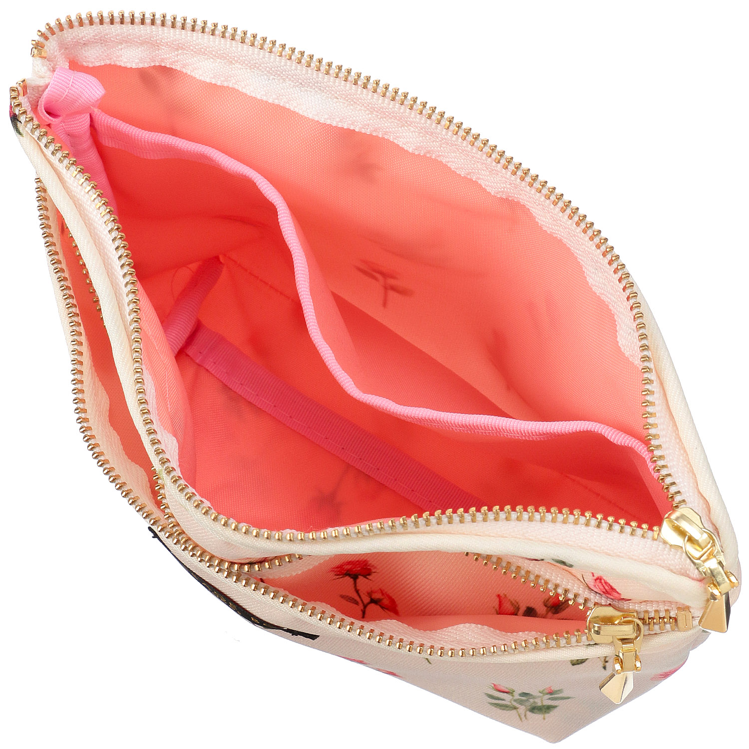 【日本製】 薔薇柄マチ付きポーチ - 画像5