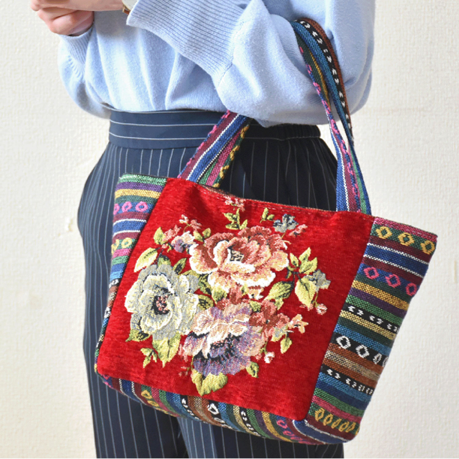 花柄ゴブランバッグ - 画像1