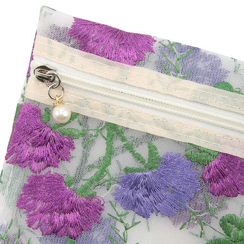 【5月1日より価格改定】メッシュ3点ポーチ バラ刺繍柄 - 画像7