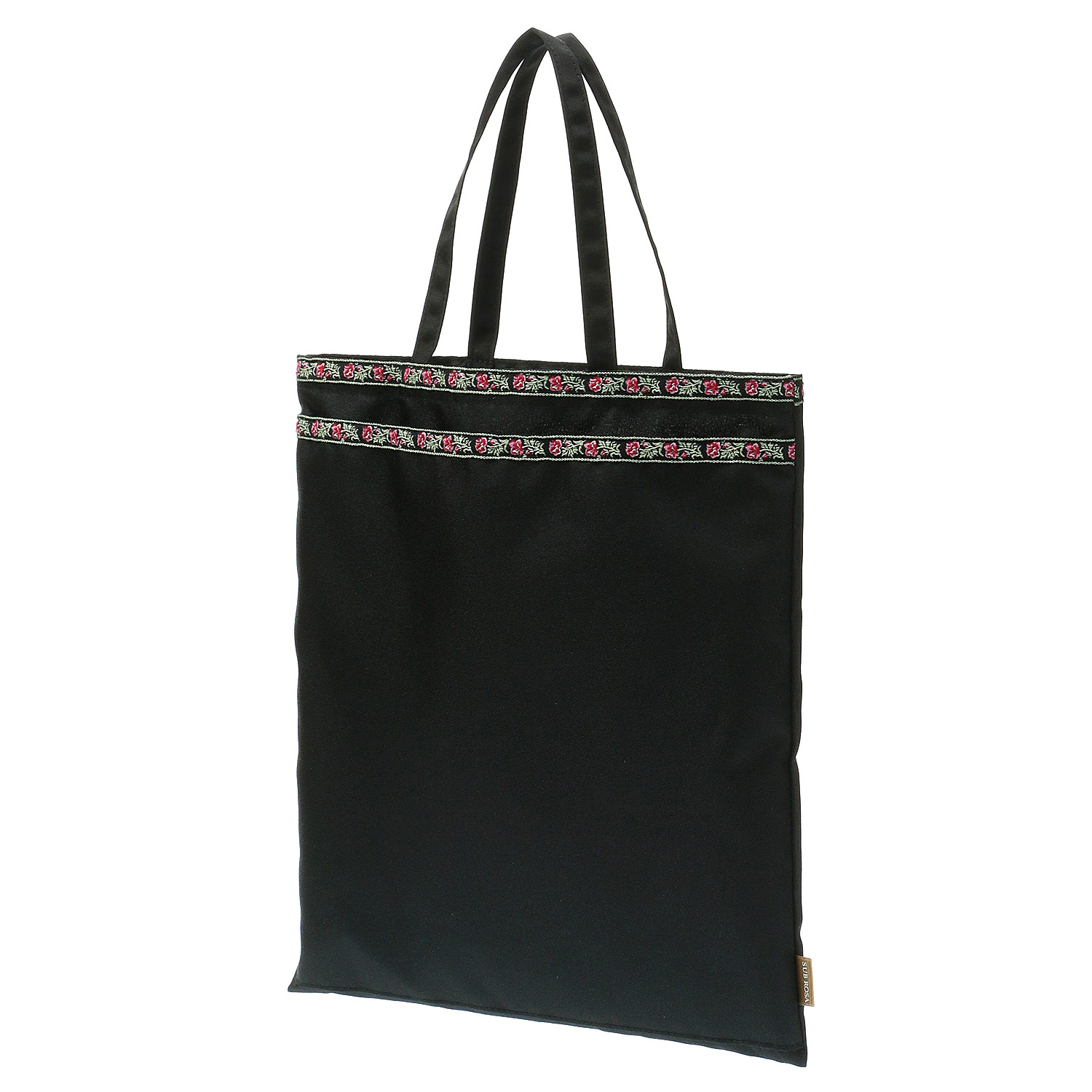 【日本製】  2連薔薇チロリアンテープ トートバッグ - 画像1