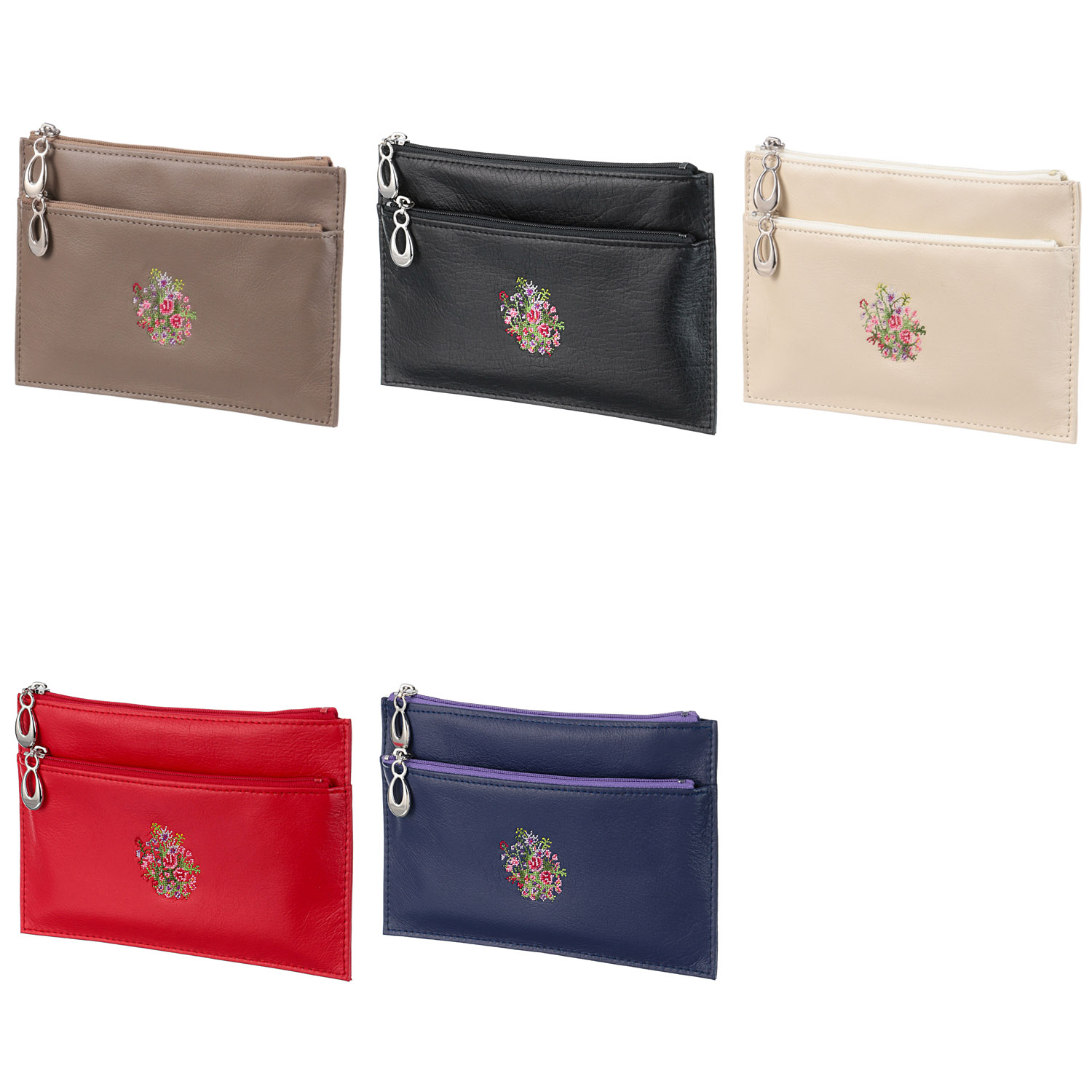 【日本製】 夢詩集 2段ファスナーポーチ