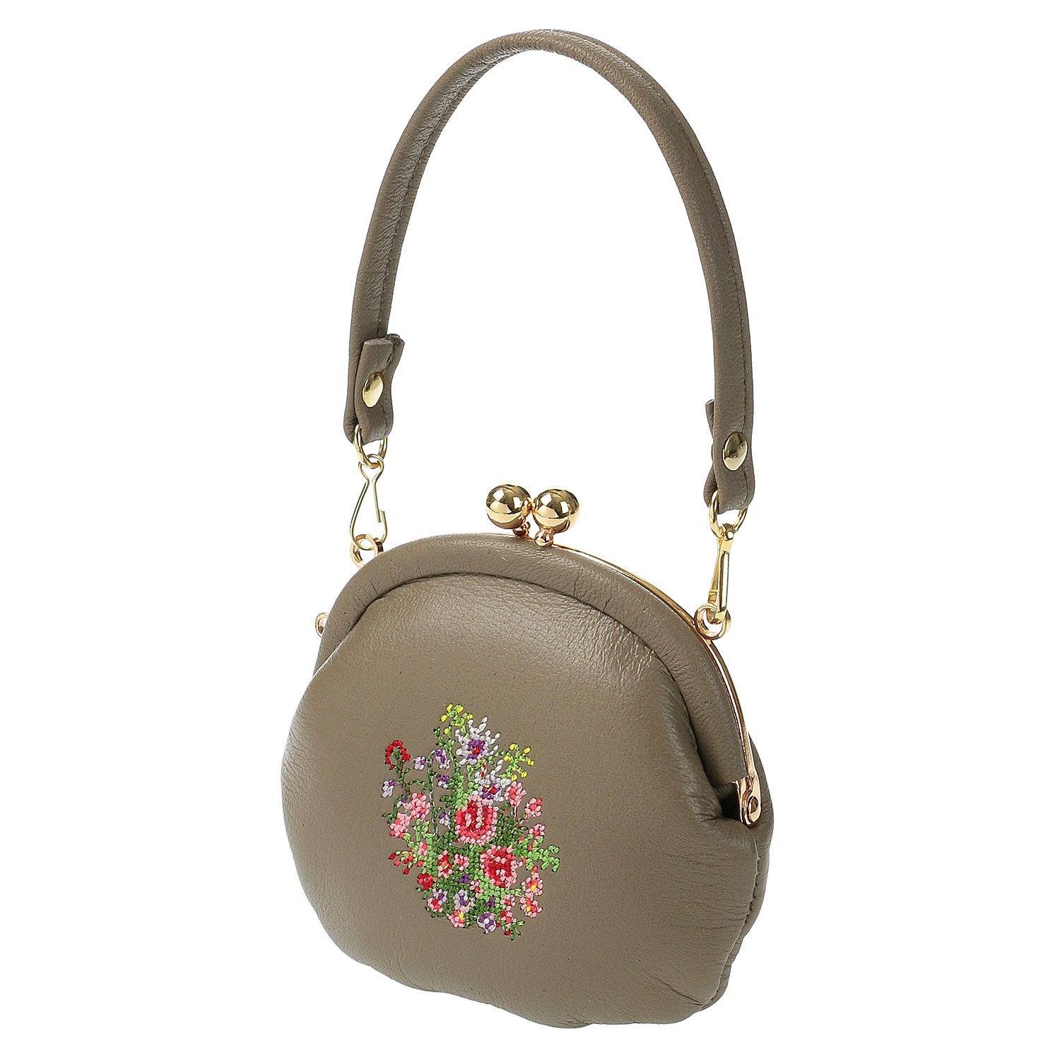 【日本製】 夢詩集 持ち手付きガマ口財布