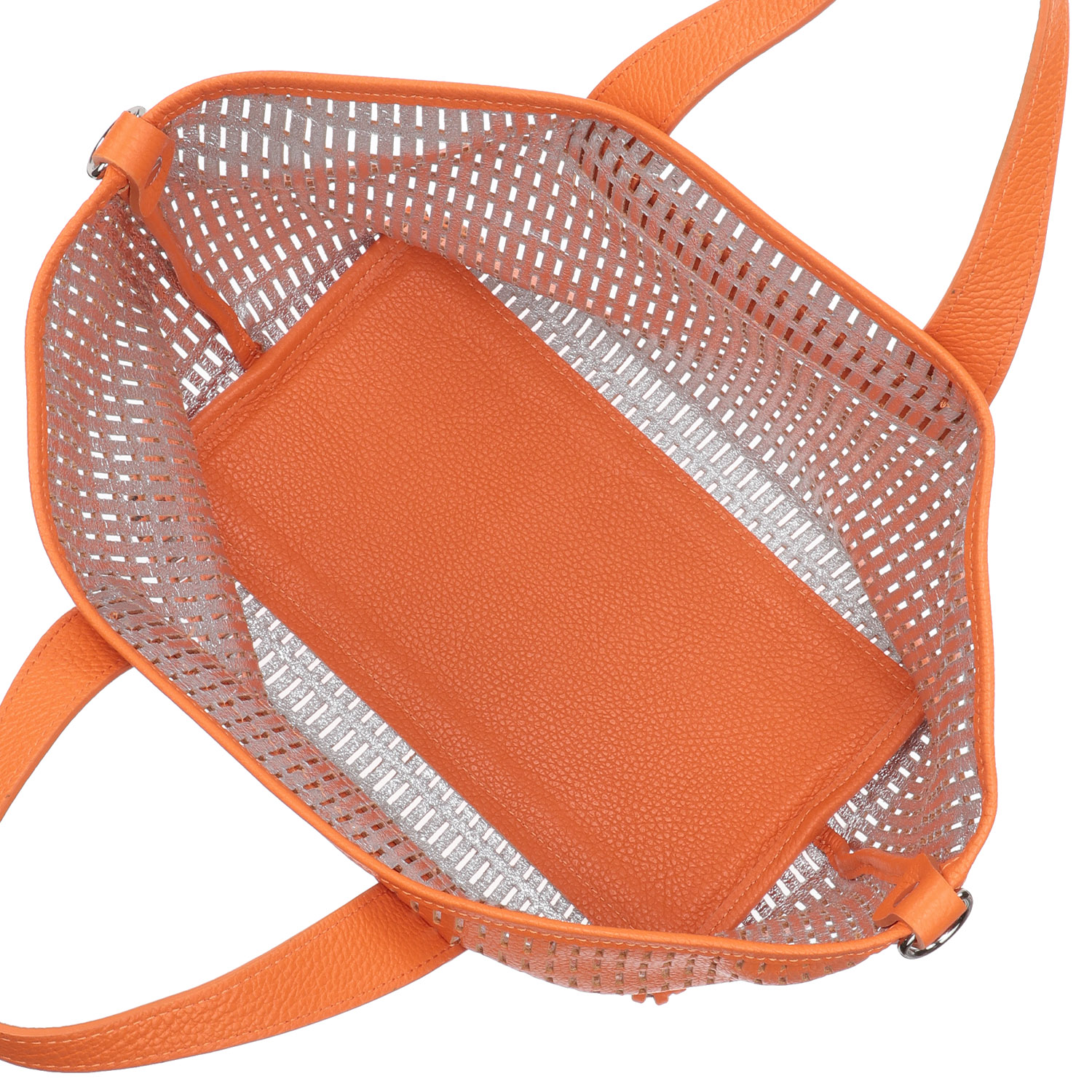 M Rose 牛革カットワークトートバッグ - 画像5