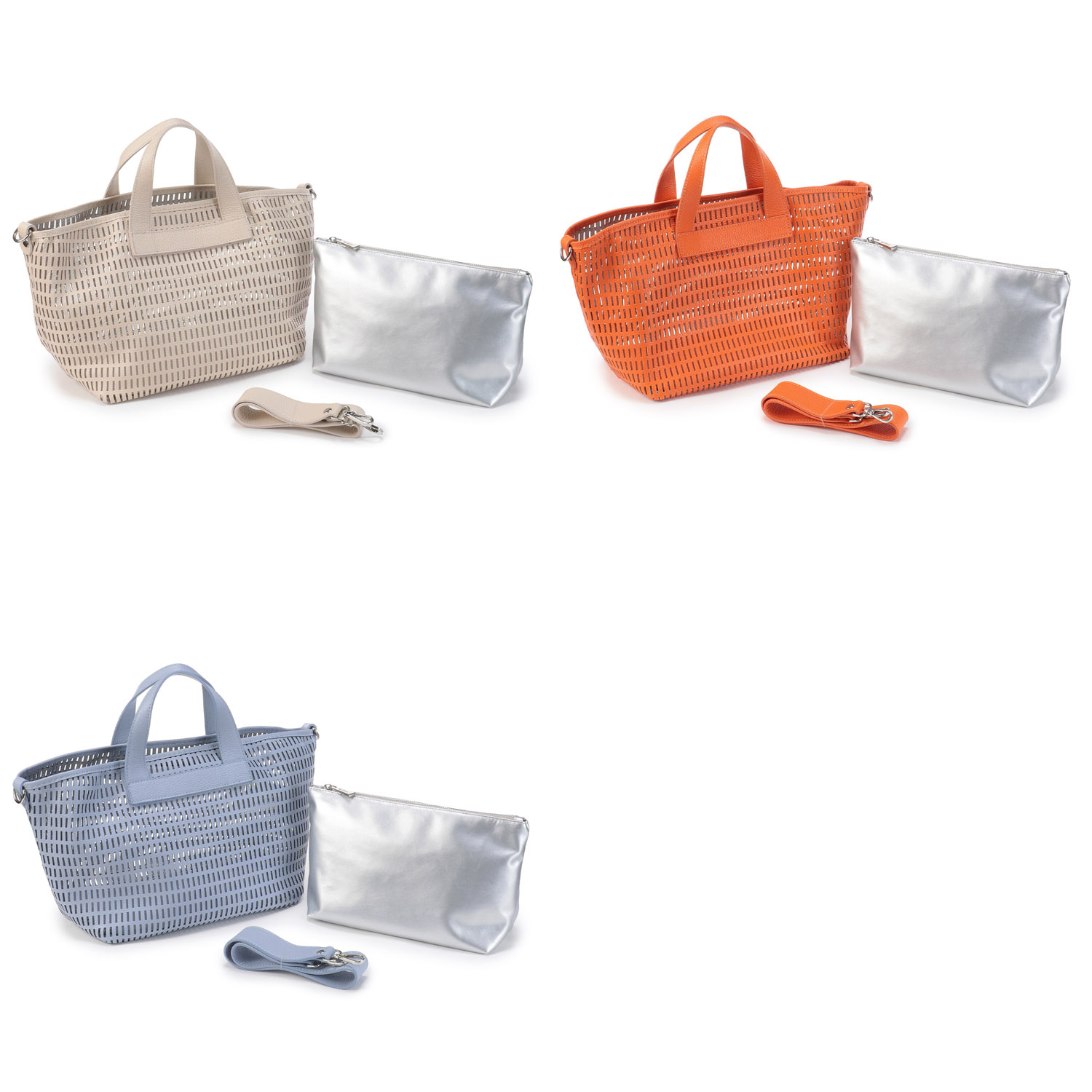 M Rose 牛革カットワークトートバッグ