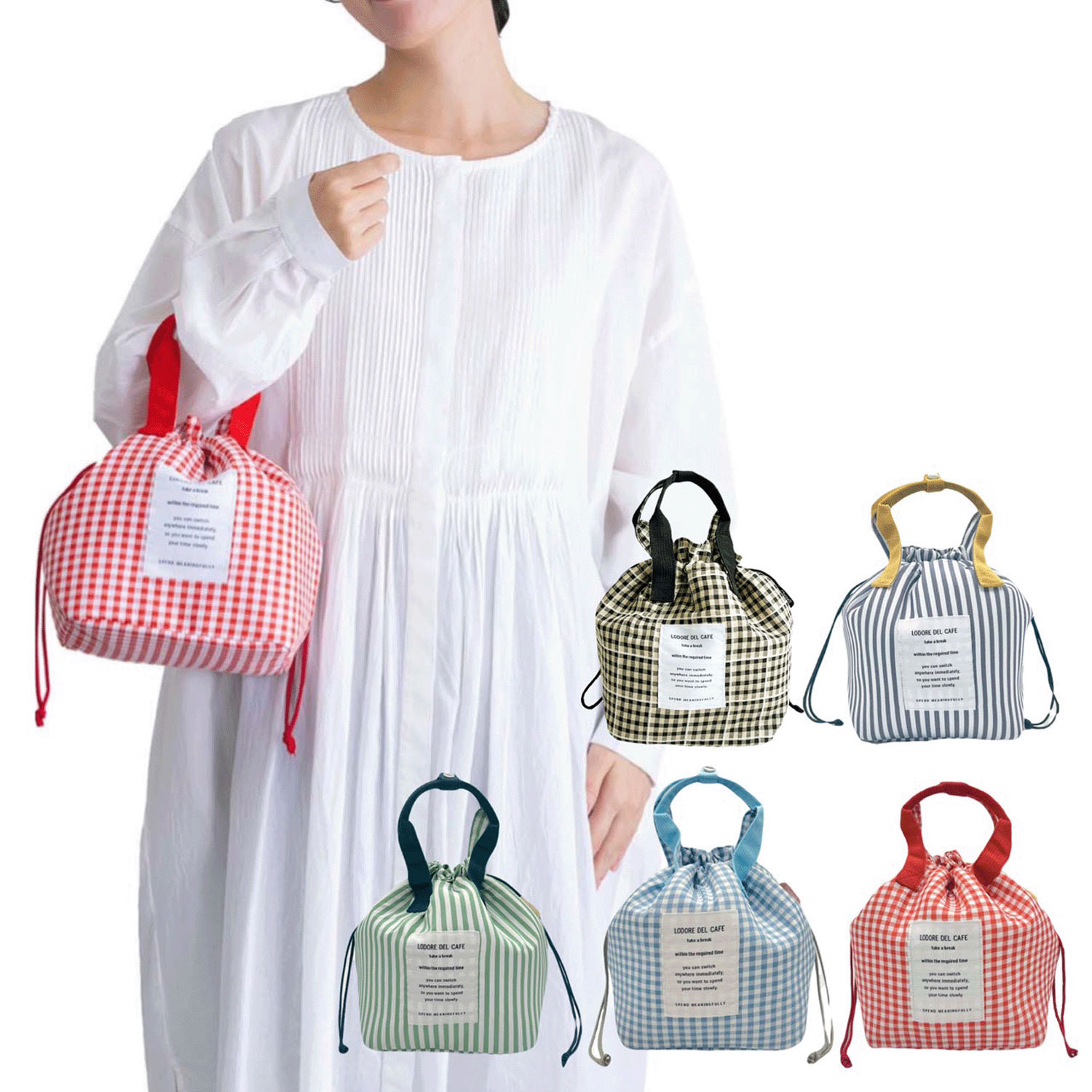 【74ー00は欠品】保冷巾着ランチバッグ - 画像1