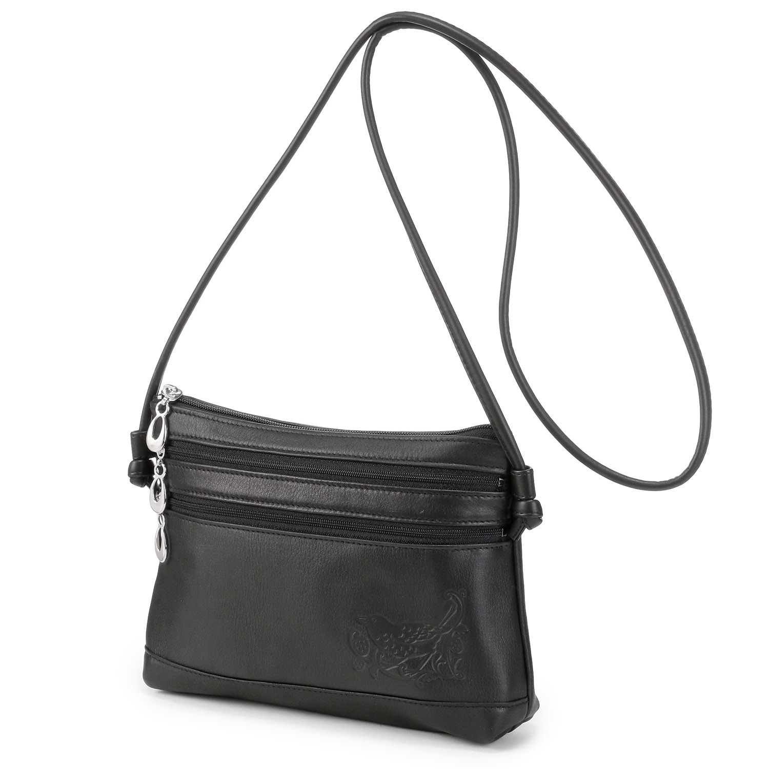 ディア調 モリス型押し3段ファスナーポーチ - 画像2