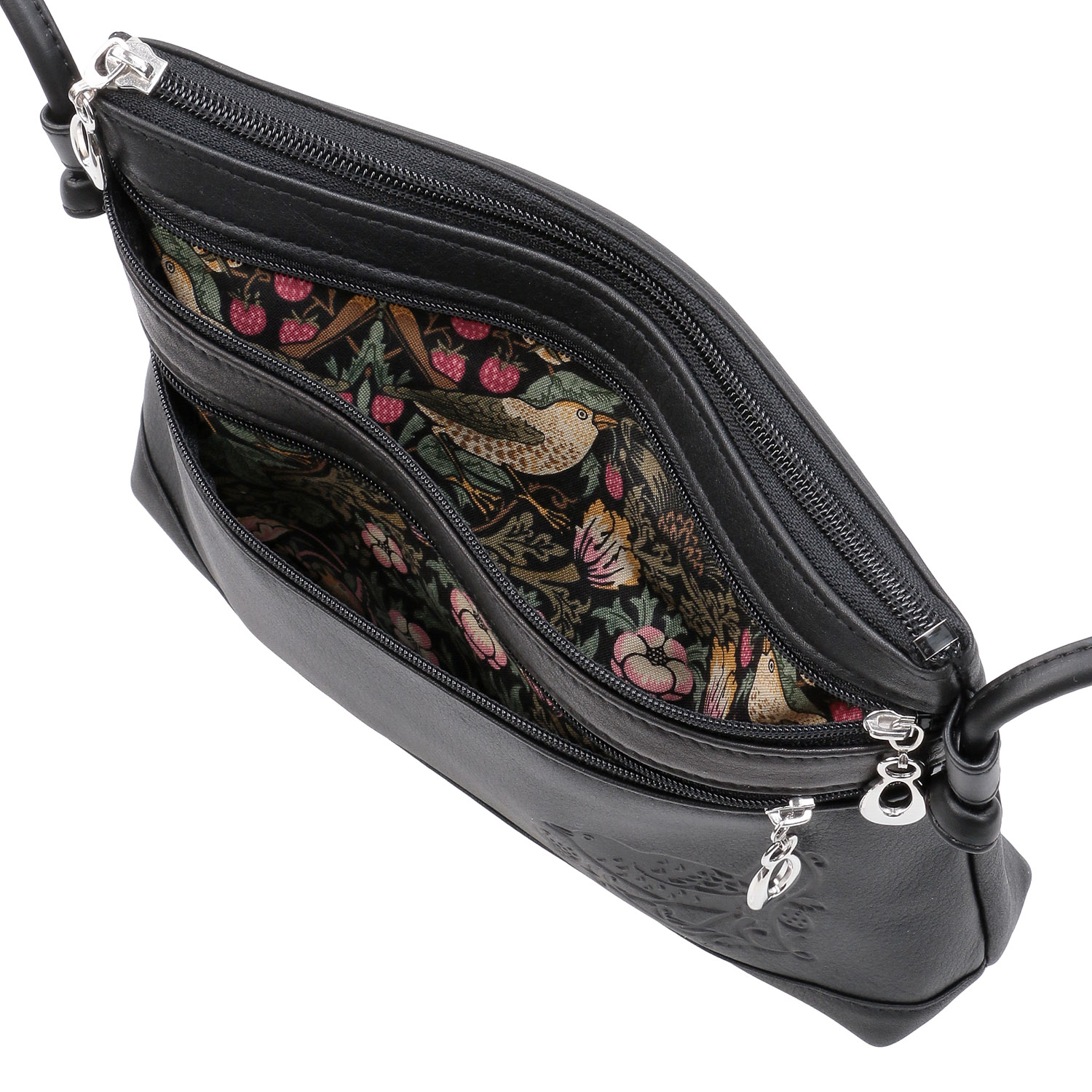 ディア調 モリス型押し3段ファスナーポーチ - 画像5