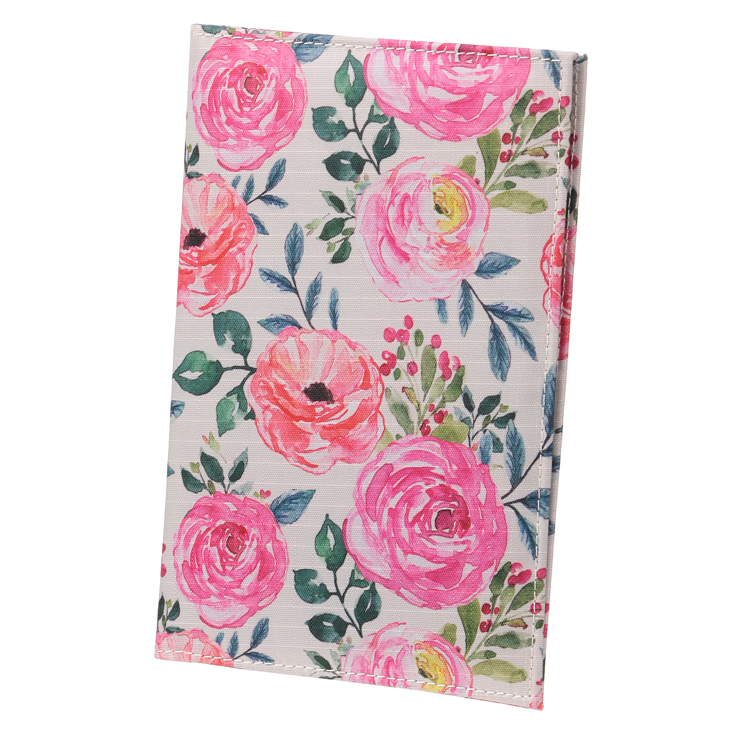 手描風薔薇柄 保険証・お薬手帳ケース - 画像1