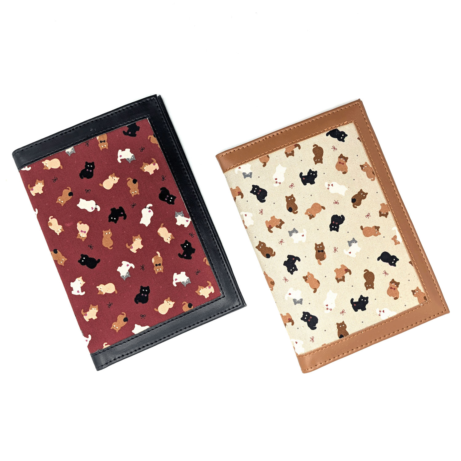 ネコいっぱい柄保険証・お薬手帳ケース - 画像1