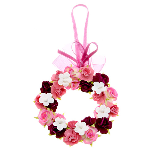 ミニローズリース ピンク - 画像1